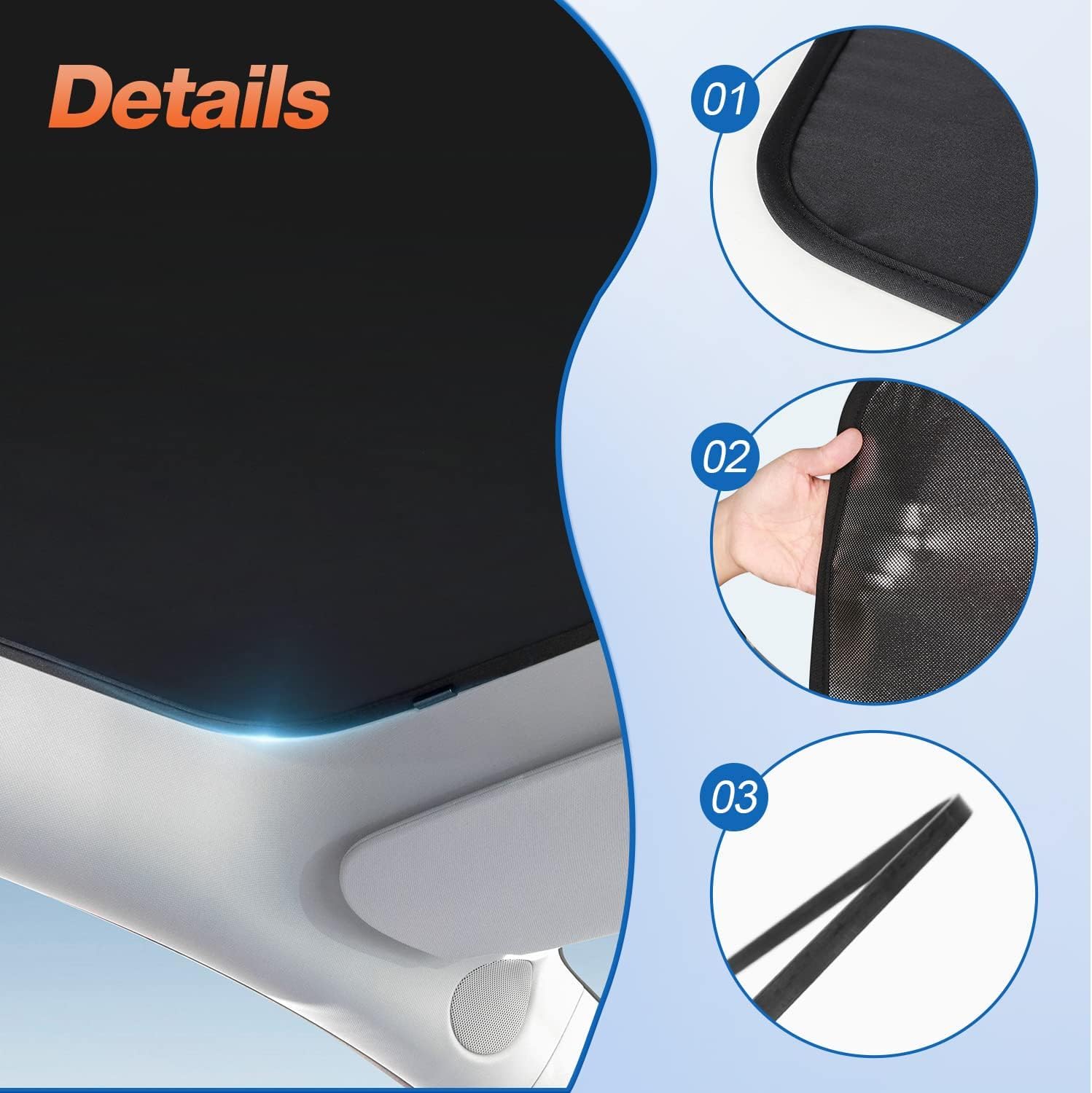 Topfit For Model Y Sunshade Roof Window Insulation Uv Rays Protection Sun Shade For Tesla Model Y Heat Blocking Shades Shading R
