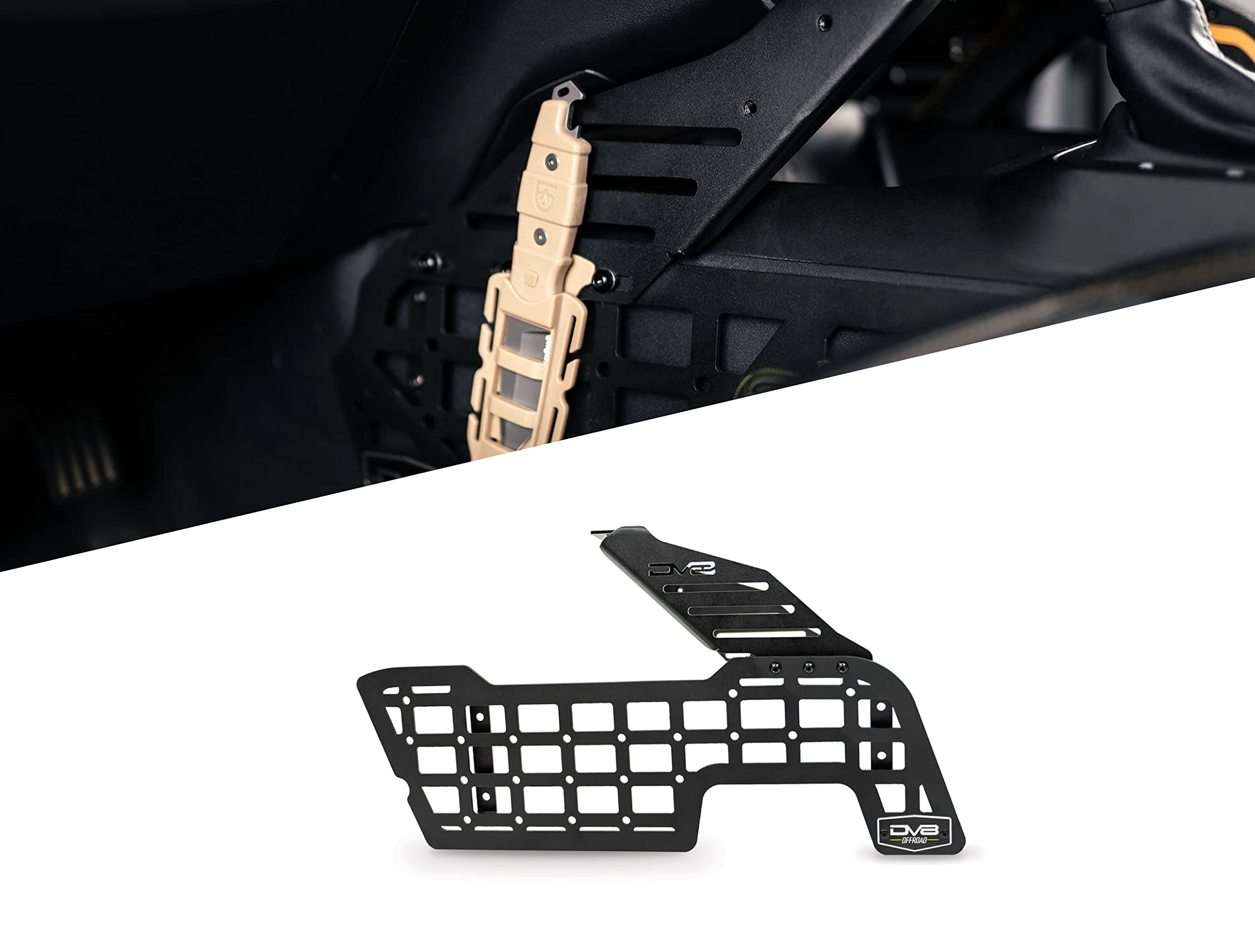 Center Console Molle Panels & Bridge For 2021+ Ford Bronco | Suv Cargo Storage | Quick & Easy Installation | Mount For Cell Phone, Gps, Radio, & Other Accessories | Dv8 Offroad