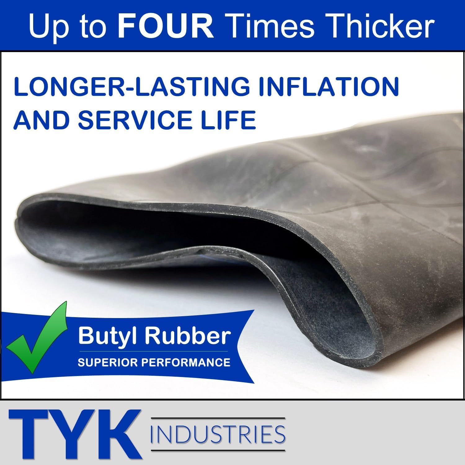 TYK Industries ATV Tire Tubes 25x8-12, Durable Synthetic Rubber Inner Tubes with TR6 Metal Valve Stems, Black, 2-Pack