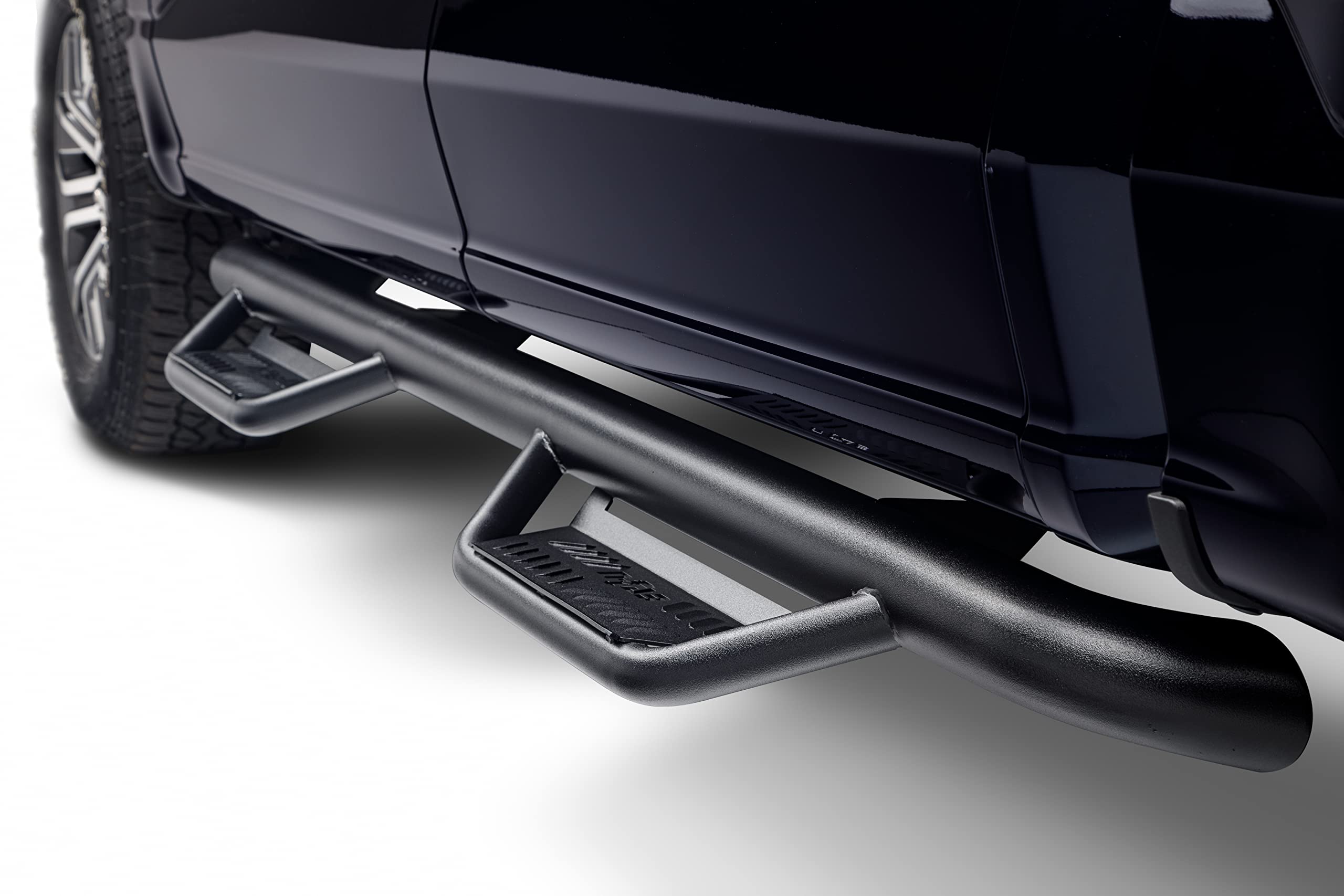 N-Fab Podium Lg Steps For Silverado/Sierra | Cab Length, Stainless Steel, Textured Black | Hpc1971Qc-Tx | Fits 2019-2024 Chevrolet Silverado/Gmc Sierra 1500, 2020-2021 2500/3500 Double Cab All Beds