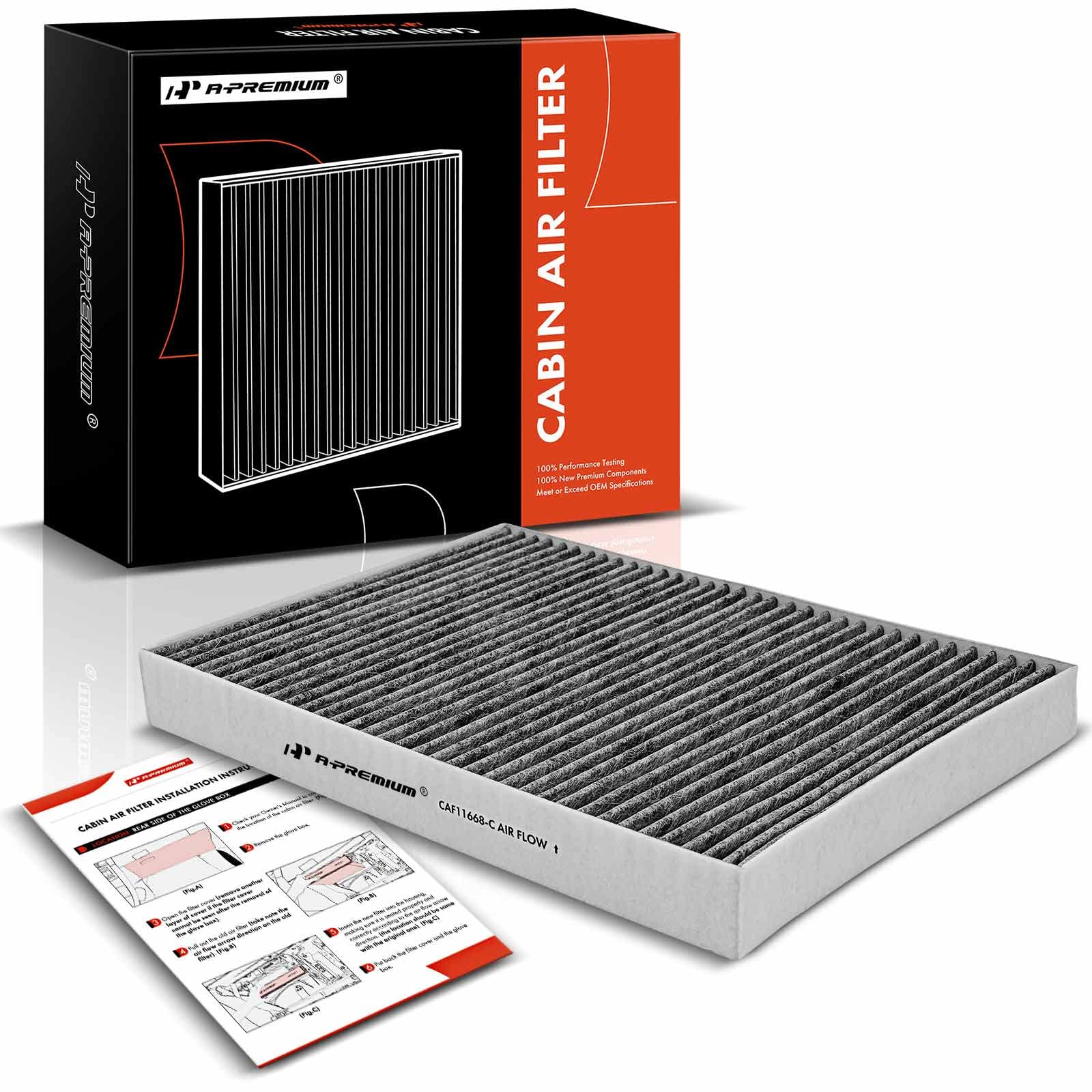 A-Premium Cabin Air Filter with Activated Carbon Compatible with Chrysler 300 & Dodge Challenger, Charger, 2011-2020, Replace# 6