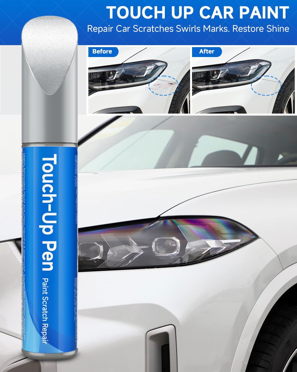 RSACET Touch Up Paint for Volkswagen - Silk Blue Metallic LD5L/2B, 0.41 Fl Oz