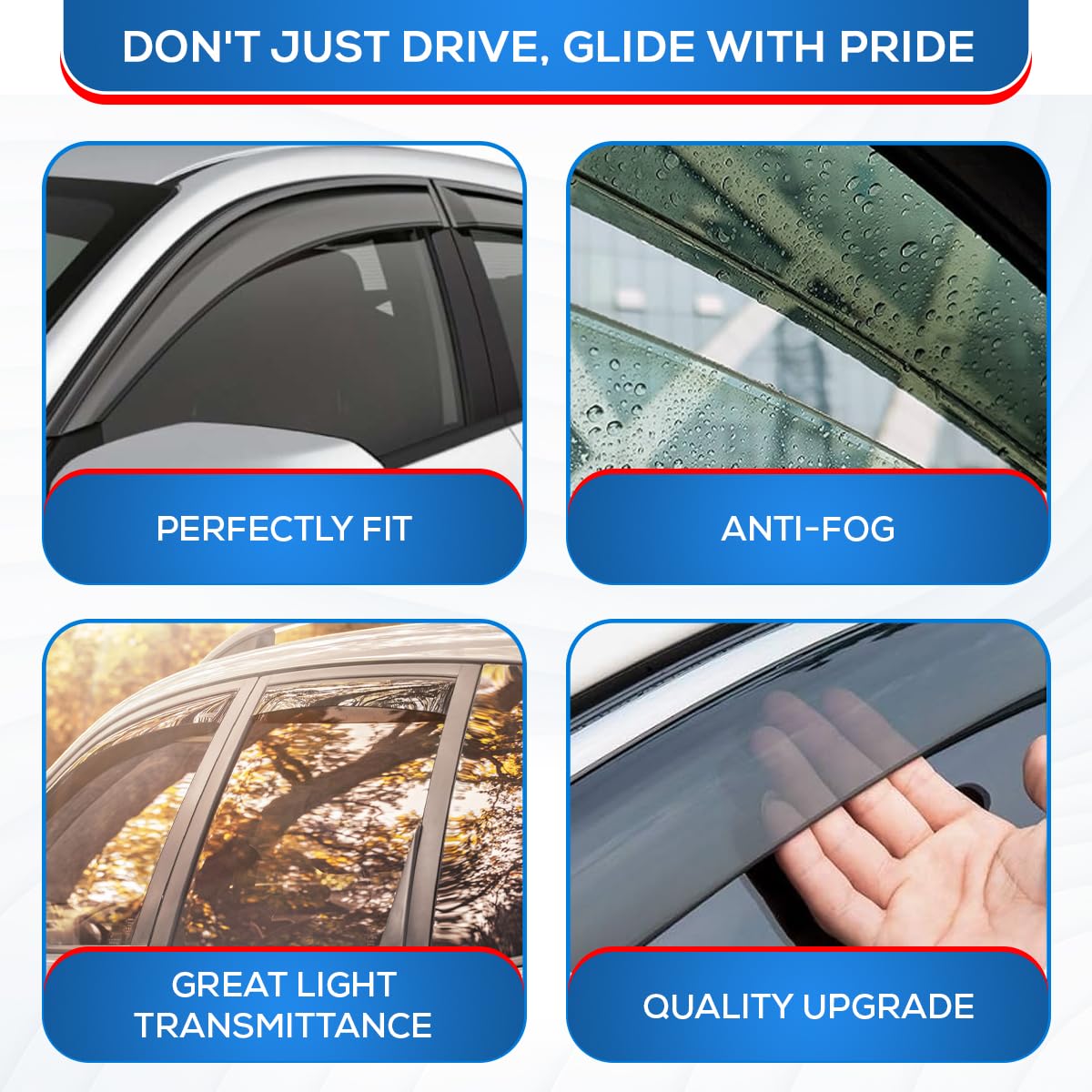 Ig Window Visor For Cx-30 2020-2024 (Cx30), Rain Guard Tape-On Extra Durable Sun Wind Side Vent Window Deflector, 2020 2021 2022