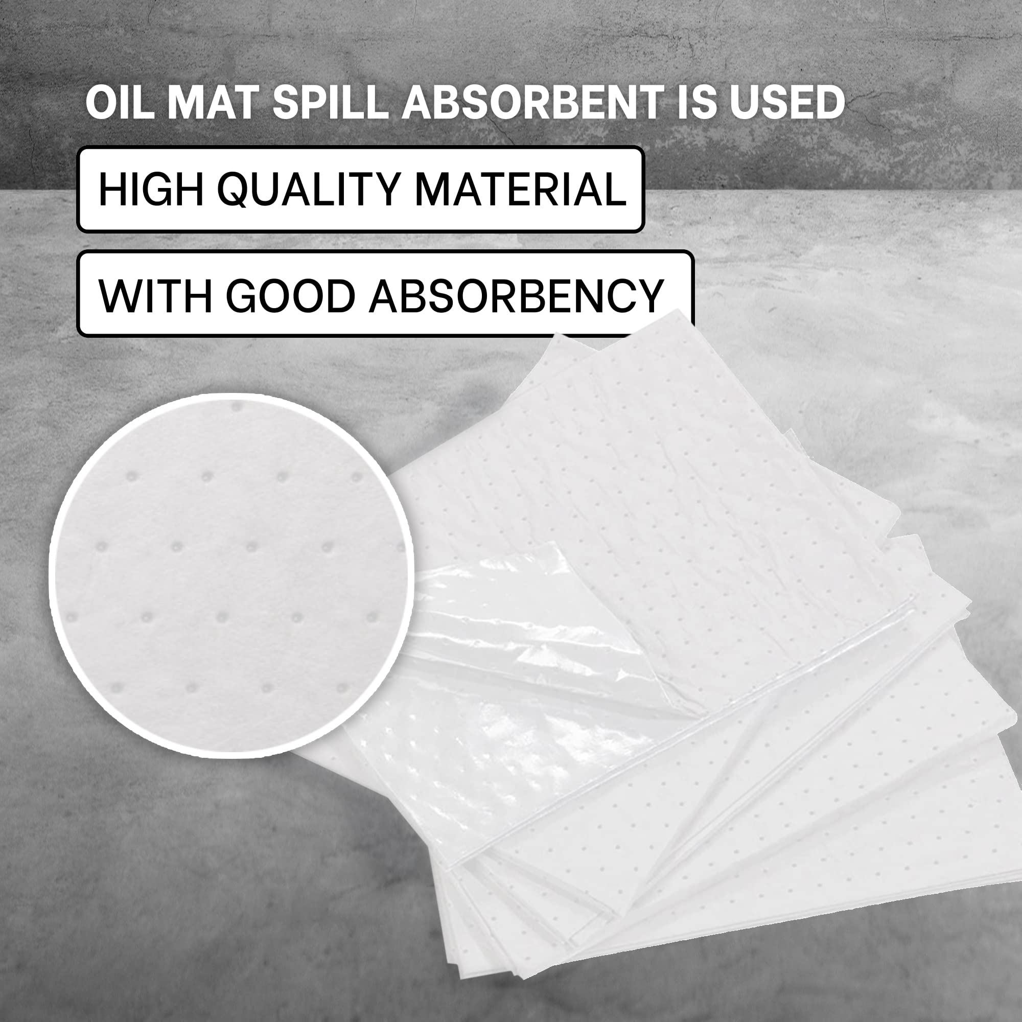 Ateret Oil Mat I Heavy Weight Oil Only Absorbent Pad I 15' X 18' I 100 Oil Absorbing Pads I White