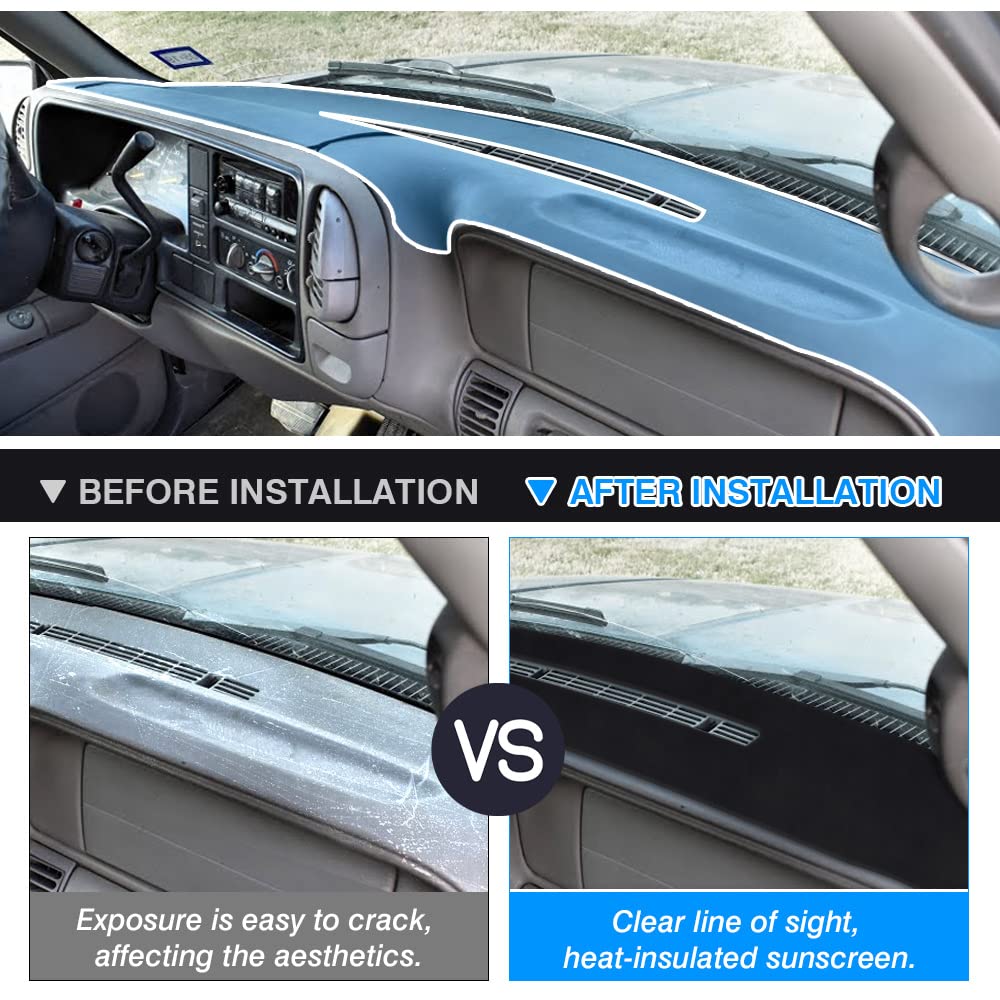 Autorder Dashboard Cover Mat For 1997-2000 Chevy Chevrolet Silverado/Gmc Sierra C1500 C2500 C3500 K1500 K2500 K3500, 1997-1999 G
