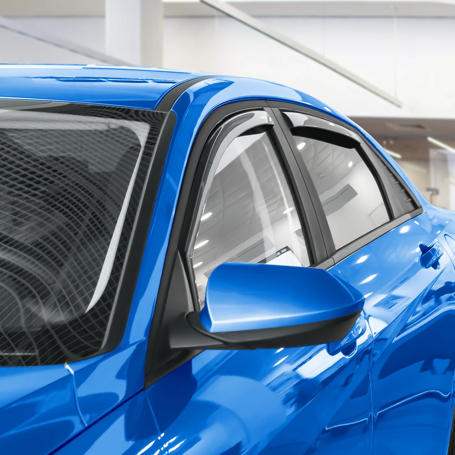 Goodyear Window Deflectors for Hyundai Elantra 2021-2025, Shatterproof Rain Guards, Polycarbonate, 4 pcs - Model GY003475