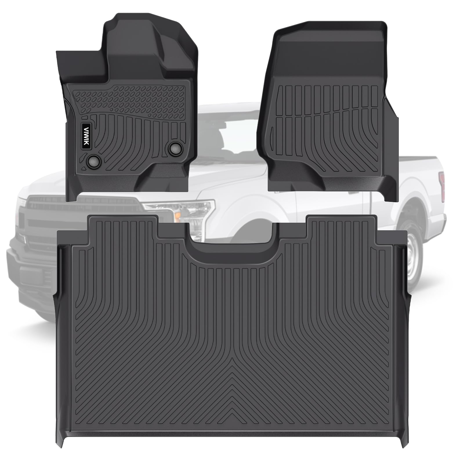 Viwik Floor Mats Compatible For Ford F150 2015-2024 Supercrew/Crew Cab For Ford F150 Car Mats All Weather Protection Custom Full