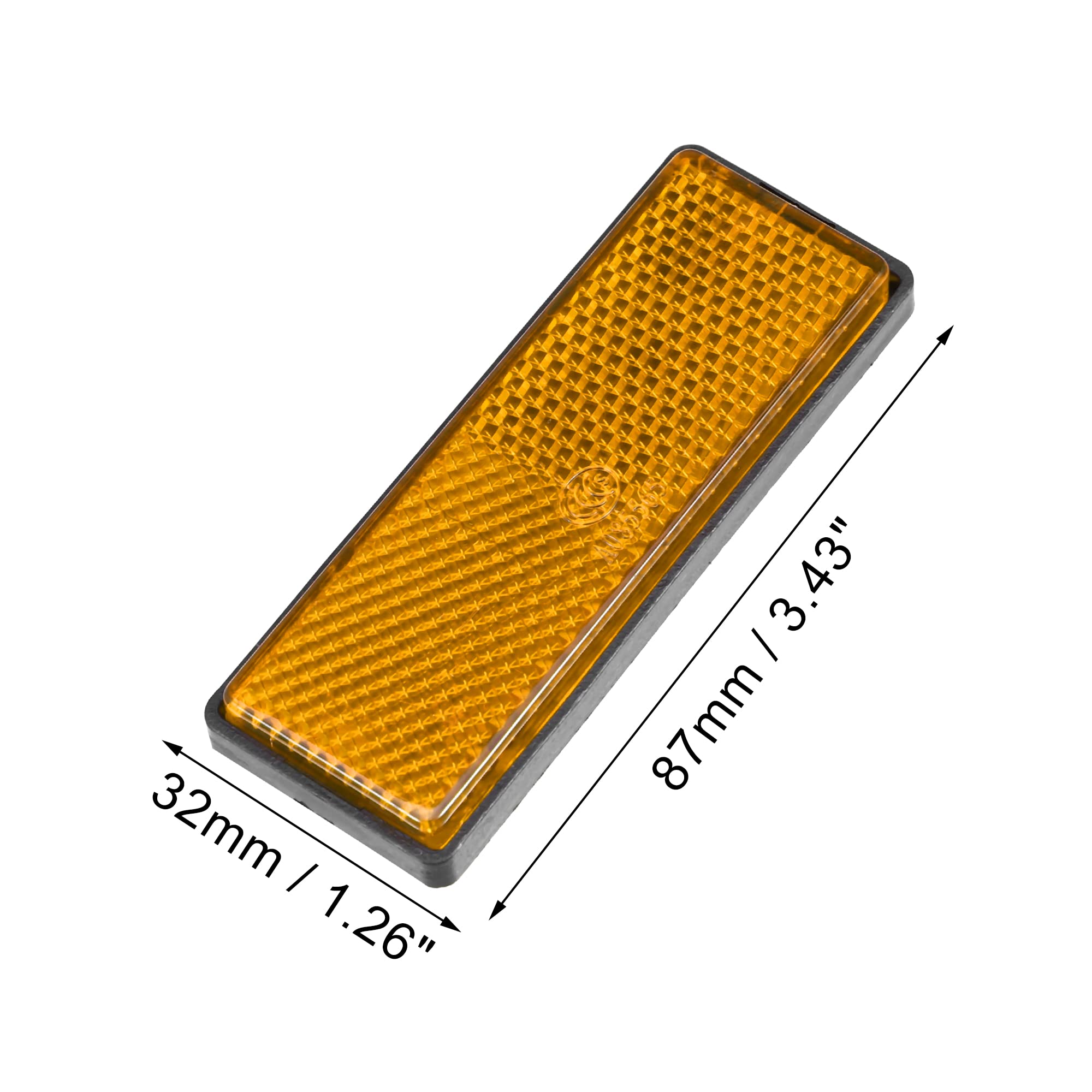 X AUTOHAUX 8 Pcs Rectangular Stick-on Safety Spoke Reflective Self Adhesive Reflector for Gate Posts Cars Trailer Motorcycle Tru