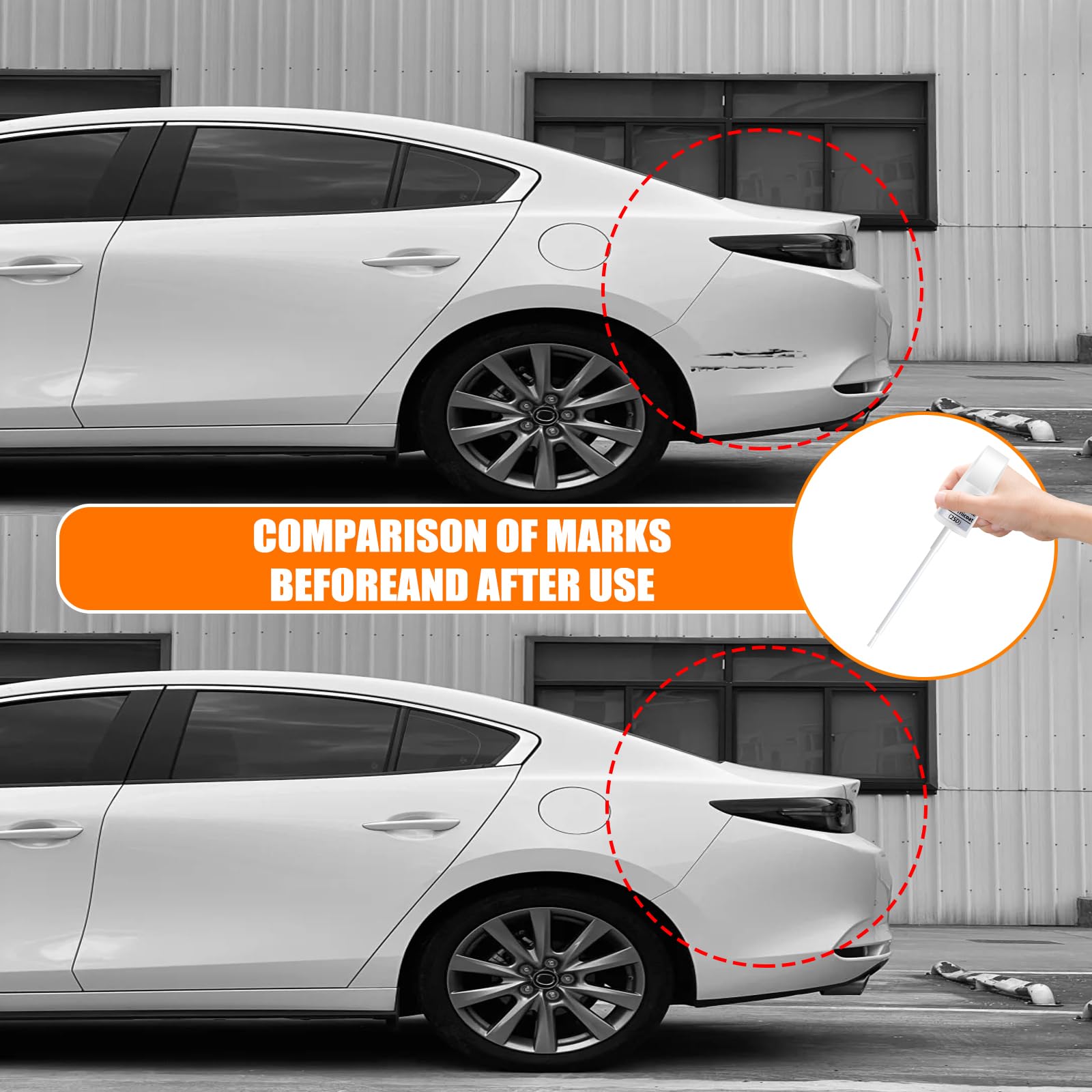 41V Soul Red Metallic Tricoat Touch Up Paint for Mazda, Car Paint Pen Scratch Repair Two-In-One Touch Up Paint, Premium Car Scra