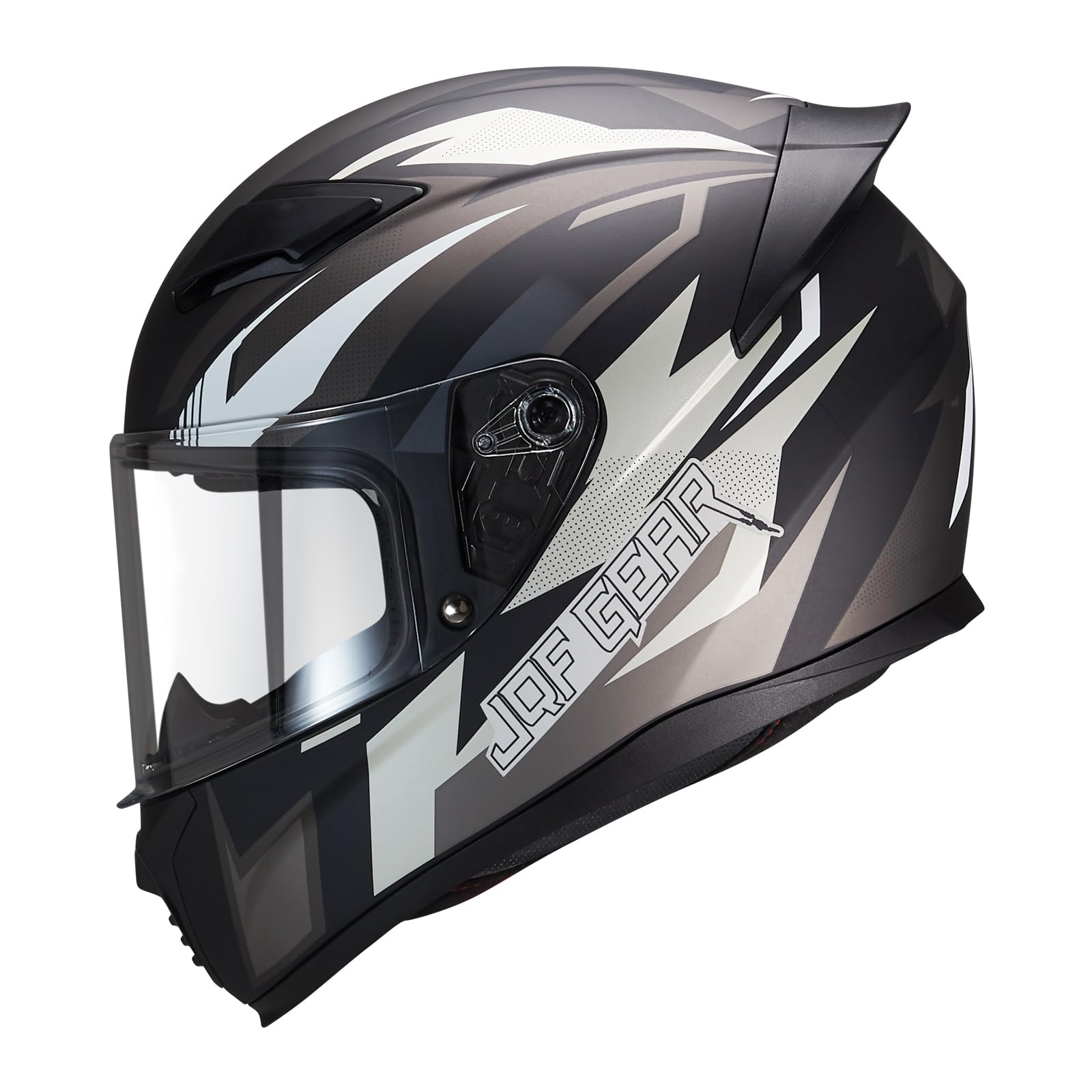 Jqf Gear Full Face Motorcycle Helmet Ws-607 Dot Approved Motorbike Racing Street Bike Helmets For Adults With Visor (Gray Ash, X