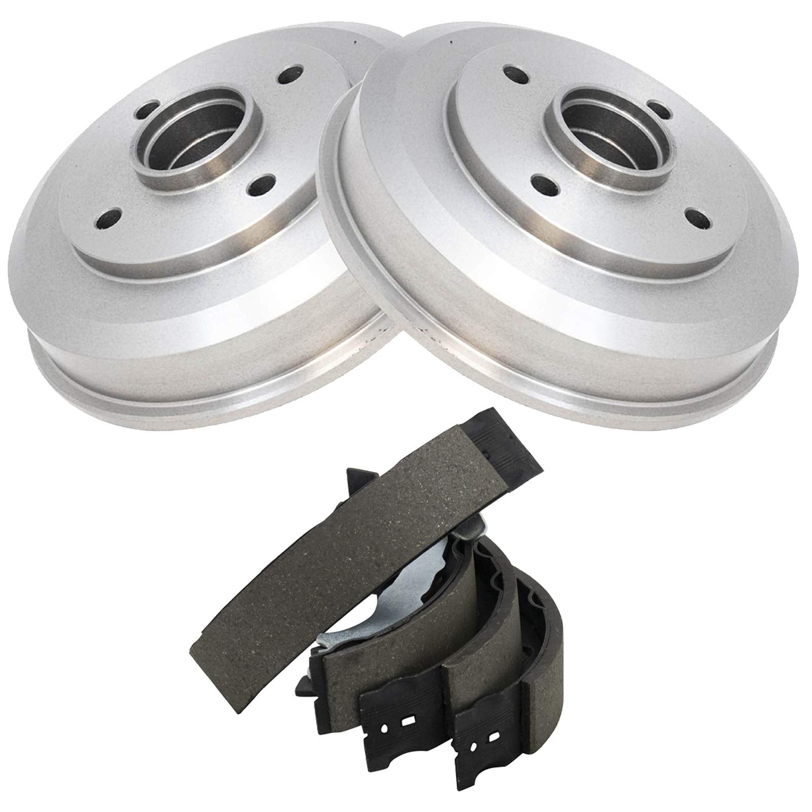 TRQ Rear Brake Drum & Shoe Kit Compatible with 00-08 Ford Focus