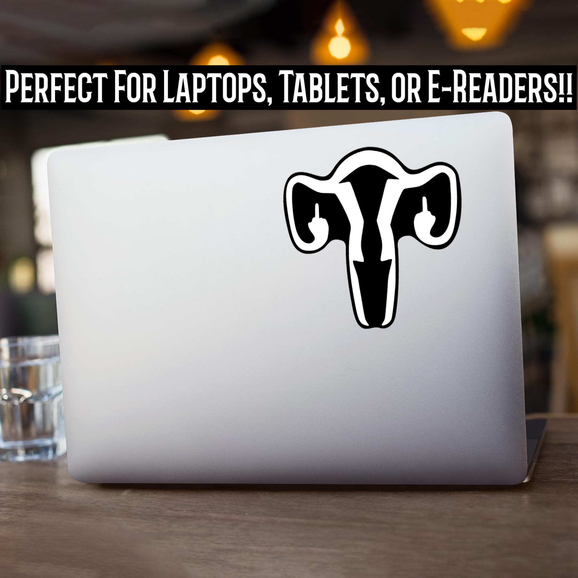 Ovary Flipping The Bird Vinyl Decal Sticker  Cars Trucks Vans Suvs Windows Walls Cups Laptops  White  5.5 X 5.2 Inches  Kcd2180