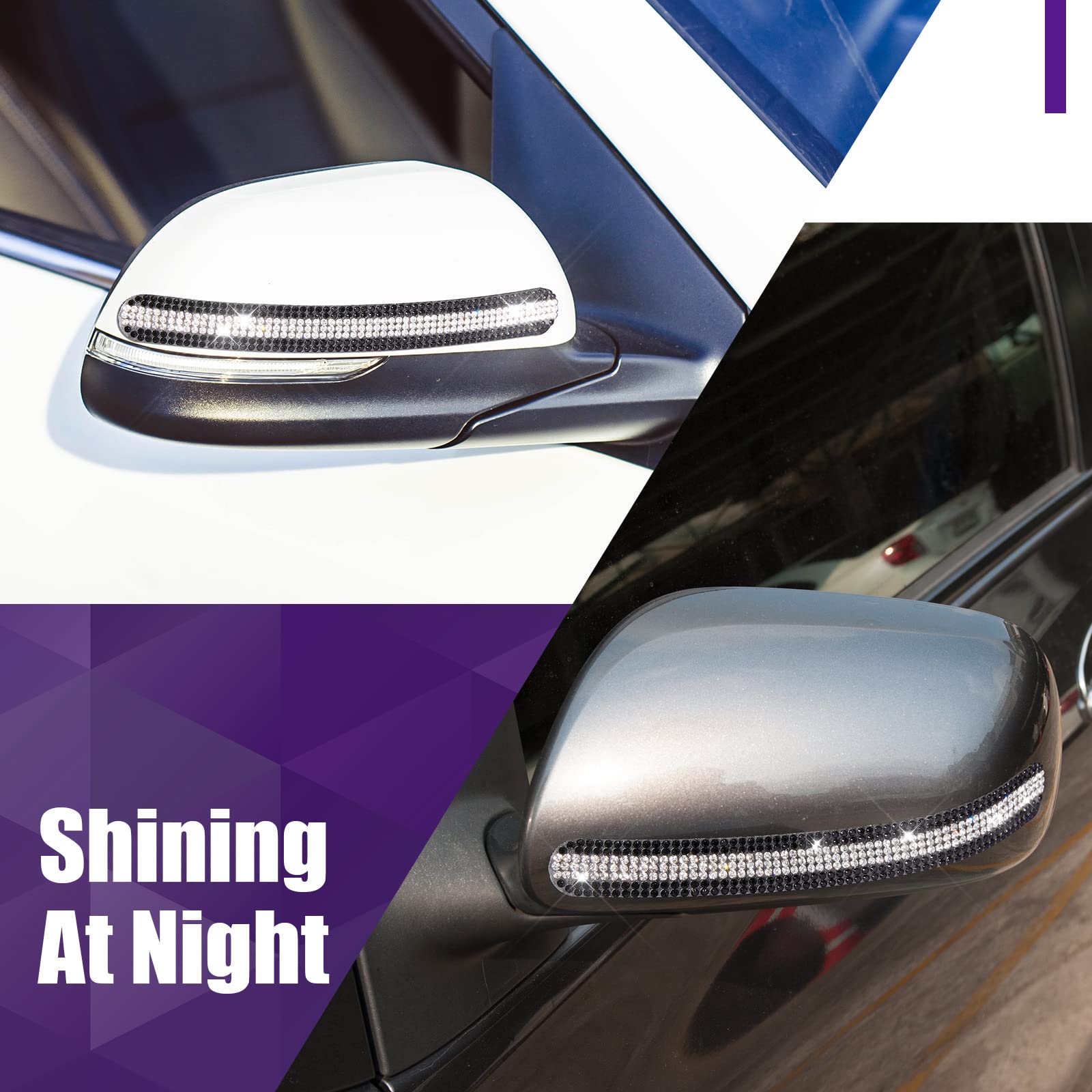 Frienda 10 Pieces Bling Car Accessories For Women Bling Car Door Handle Protector Door Handle Covers For Car Rhinestone Car Bowl