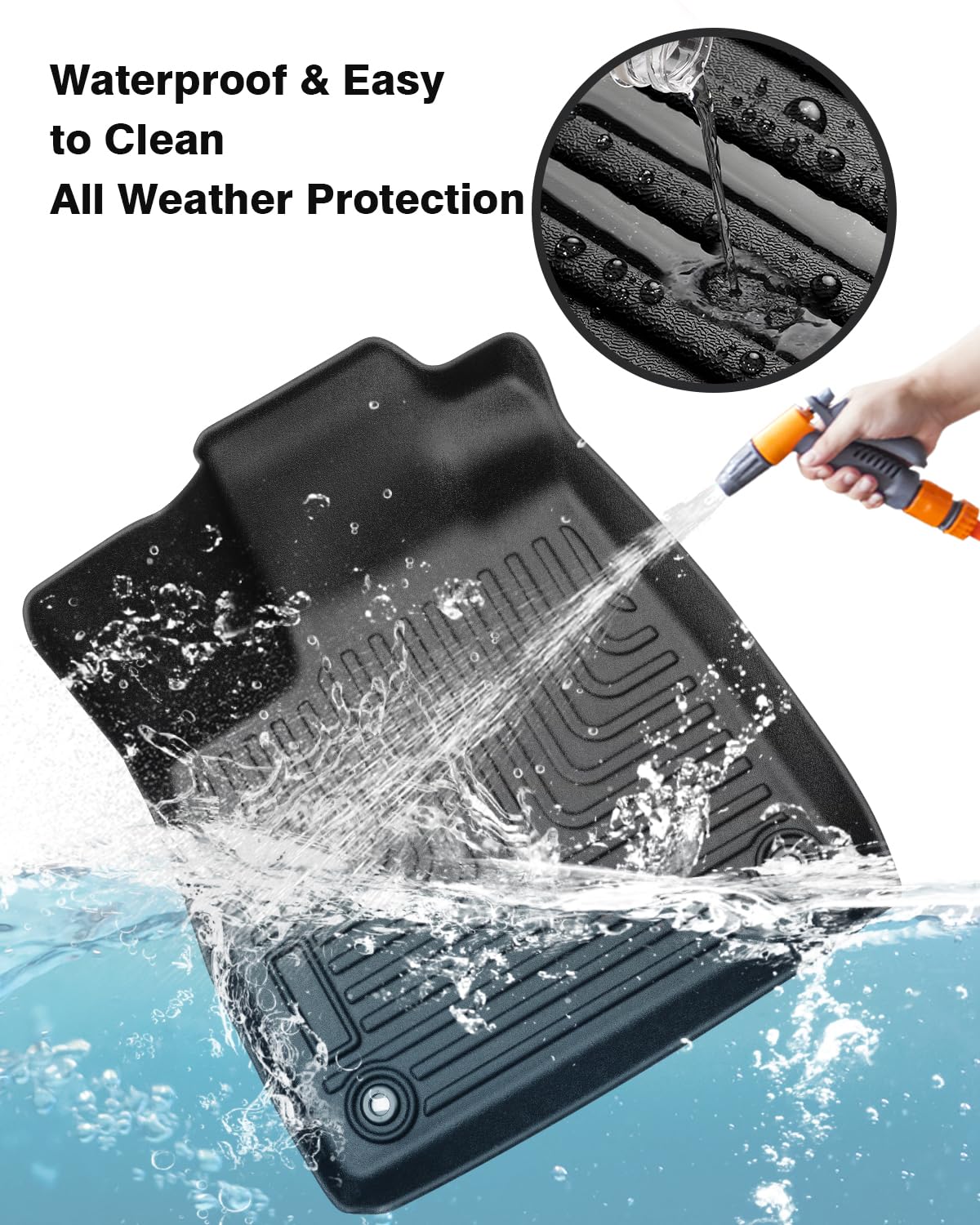 Powerty Floor Mats For 2023 2024 2025 Honda Pilot Accessories All Weather Floor Liner 3D Tpe 3 Row Floor Mat Heavy-Duty Floor Li