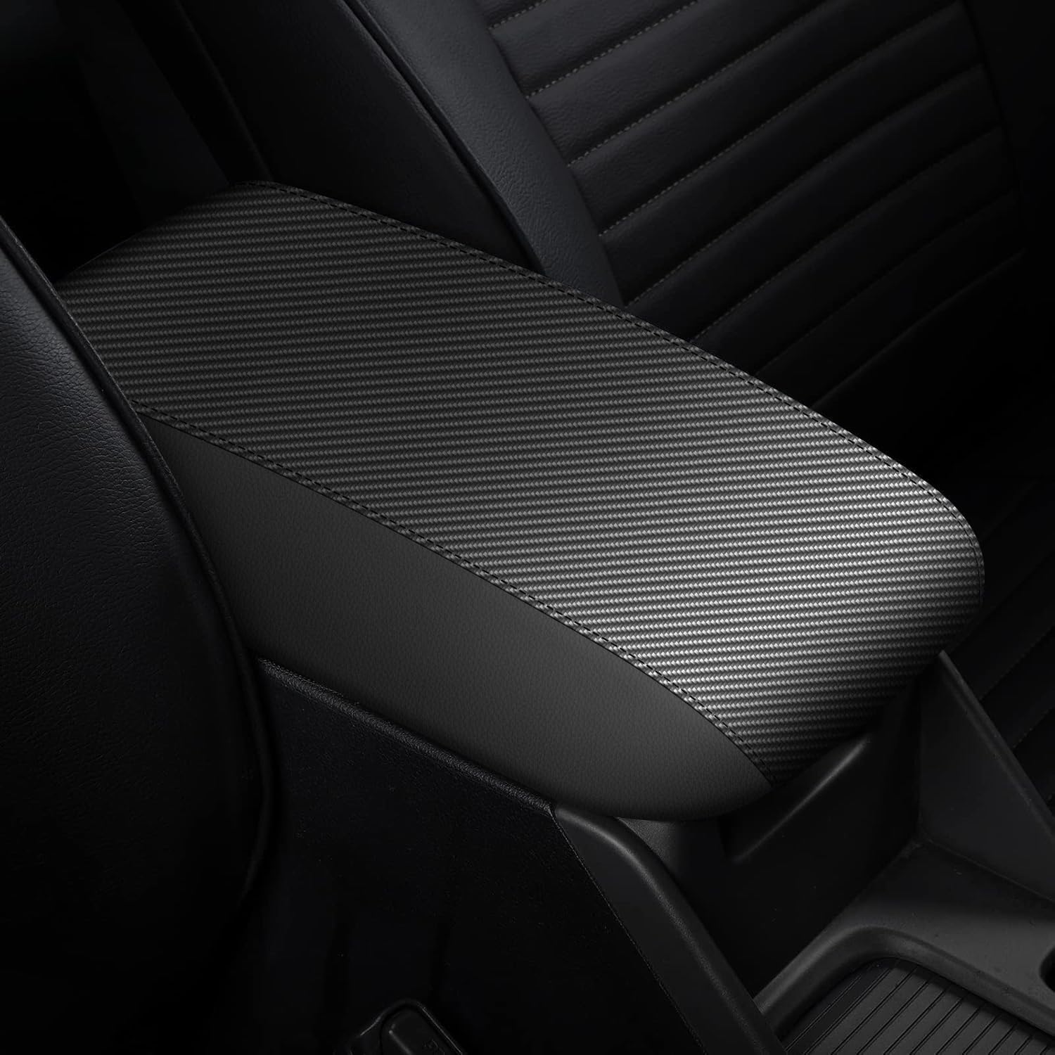 Aomsazto Armrest Covers For 2008-2012 Nissan Altima Carbon Fiber