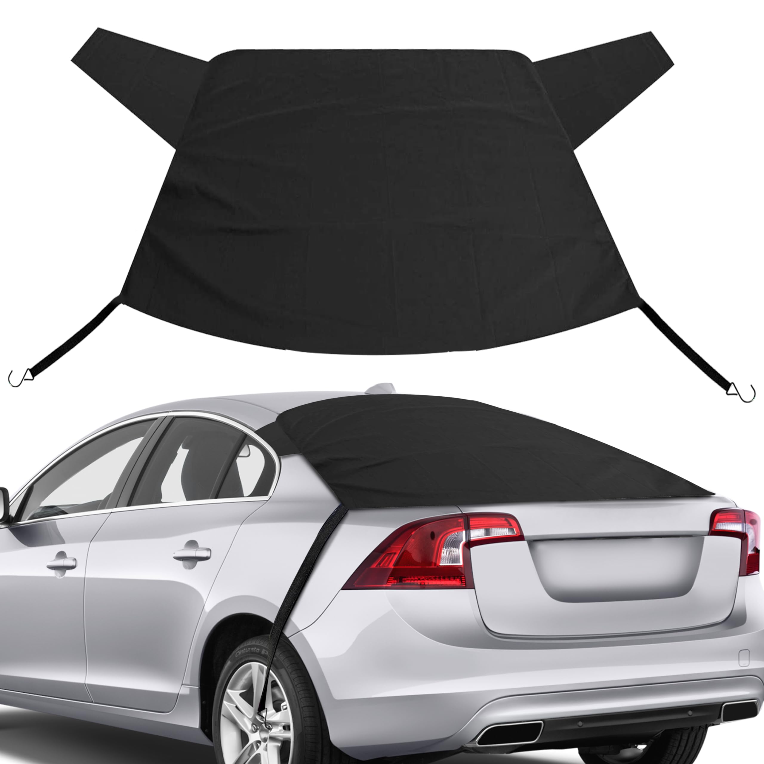 EcoNour Rear Windshield Snow Cover | 600D Oxford | Black | All Weather Protection for Sedans, SUVs & Vans