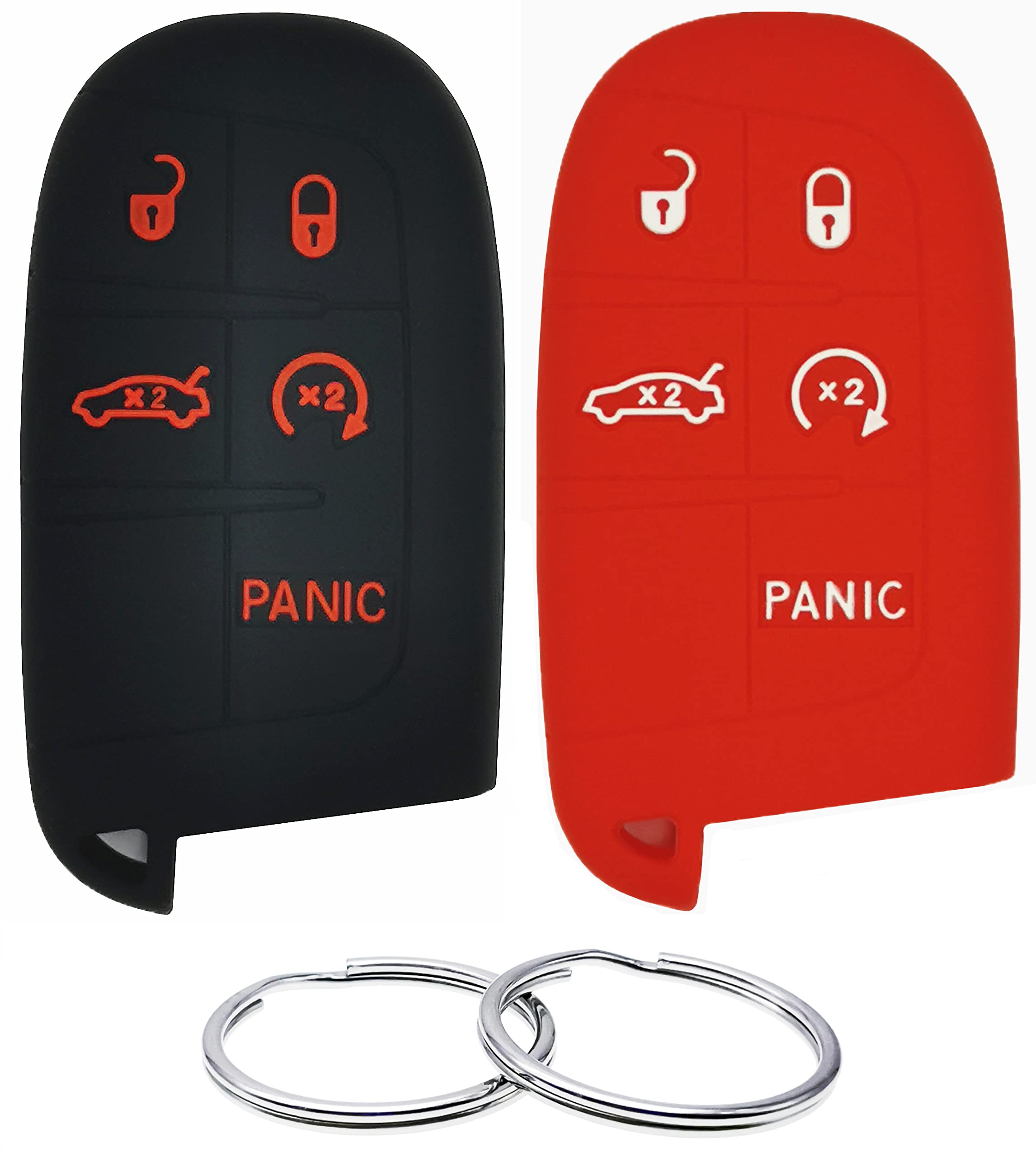 REPROTECTING Silicone Rubber Key Fob Cover Compatible with 2011-2021 Chrysler 200 300 Dodge Challenger Charger Dart Durango Jour