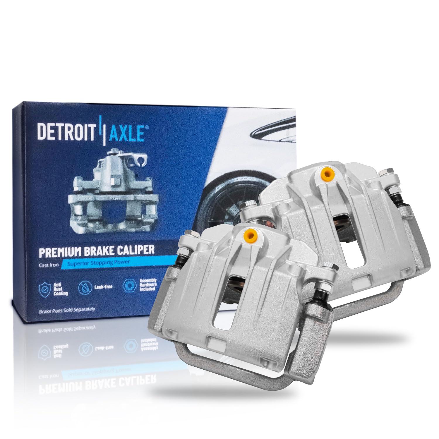 Detroit Axle - Rear 2pc Brake Calipers for Silverado Sierra 1500 Chevy GMC Cadillac DeVille DTS, 2 Disc Brake Calipers with Brac
