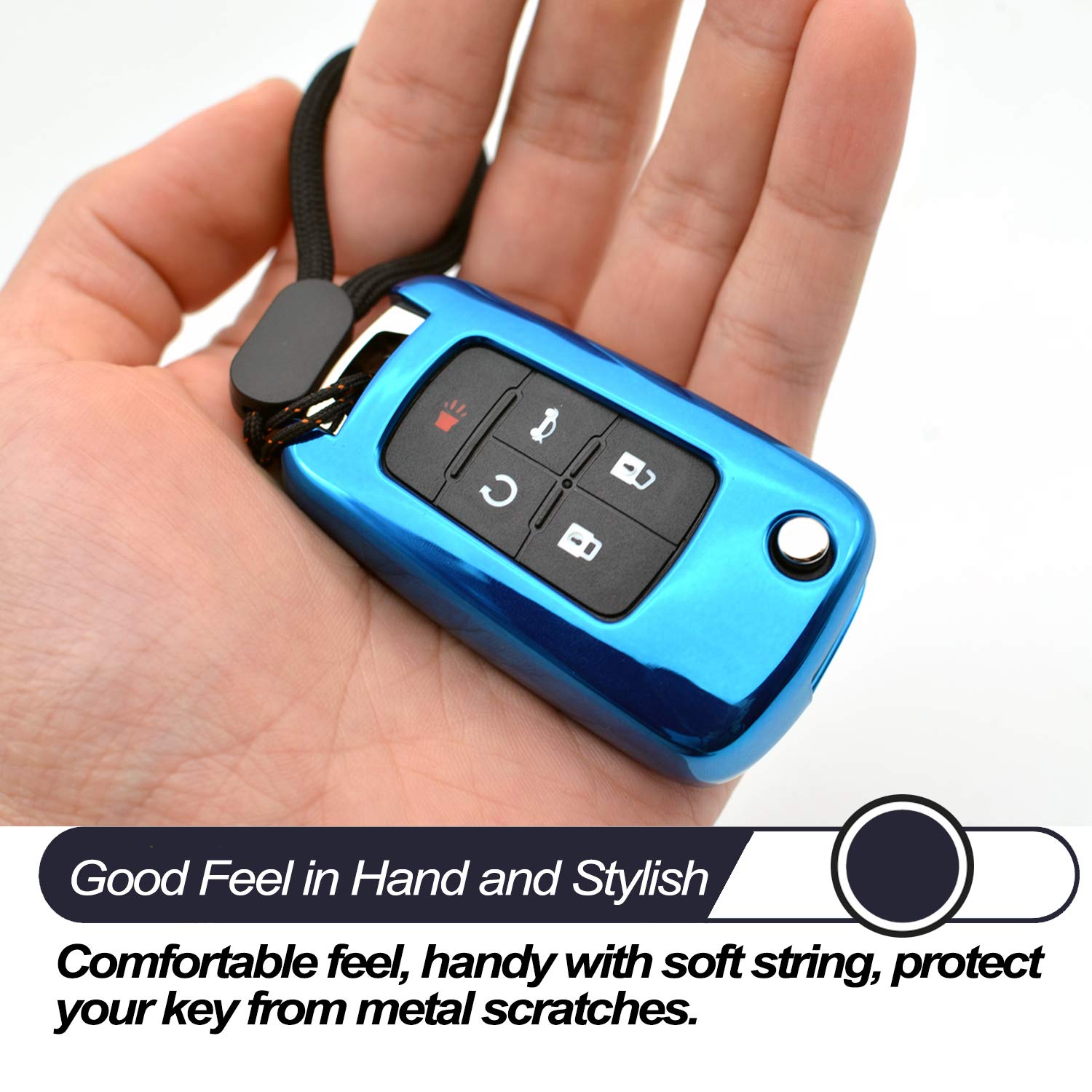 Compatible With Chevy Chevrolet Equinox Encore Camaro Cruze Malibu Impala Buick Regal Lacrosse Gmc Terrain Blue Tpu Key Fob Cove