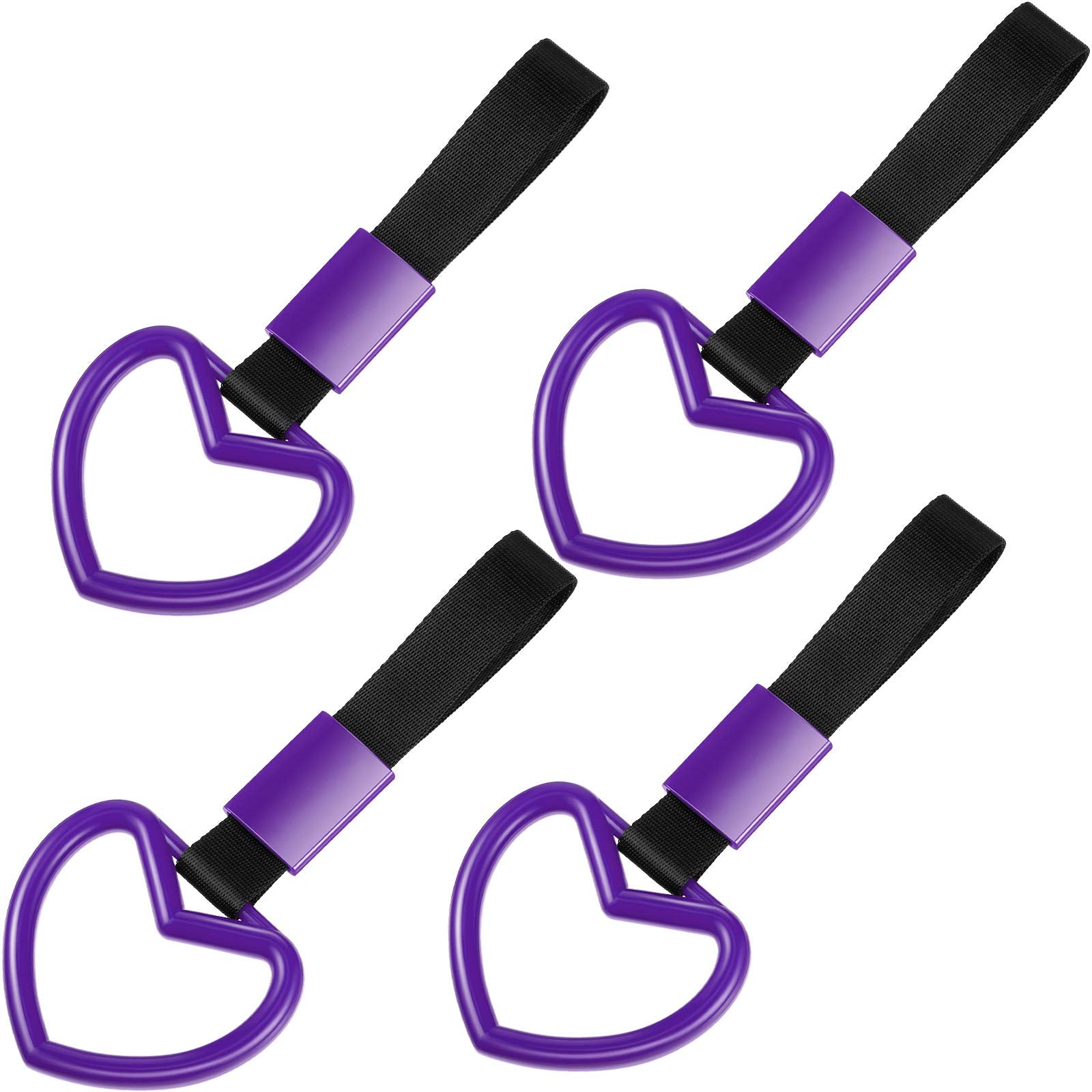4 Pieces Ring Heart-Shaped Car Hand Strap Decorative Warning Loops Rear Bumper Warning Ring for Car Interior Exterior Decoration
