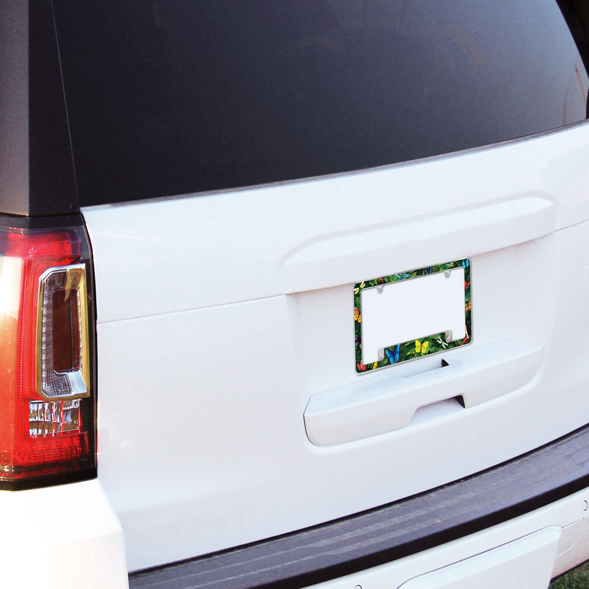 Rico Industries Butterflies Rainforest All Over Automotive License Plate Frame for Car/Truck/SUV (12 x 6)
