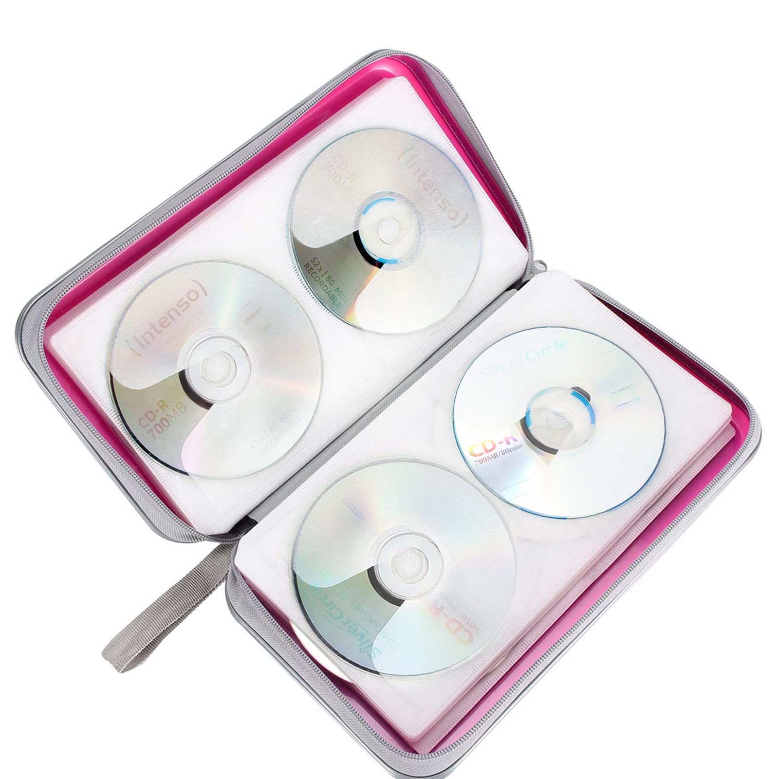 Cd Case, Siveit Dvd Case Holder 96 Capacity Hard Plastic Cd Dvd Disc Cases Storage Binder Wallet For Car Home Office Travel (Hot