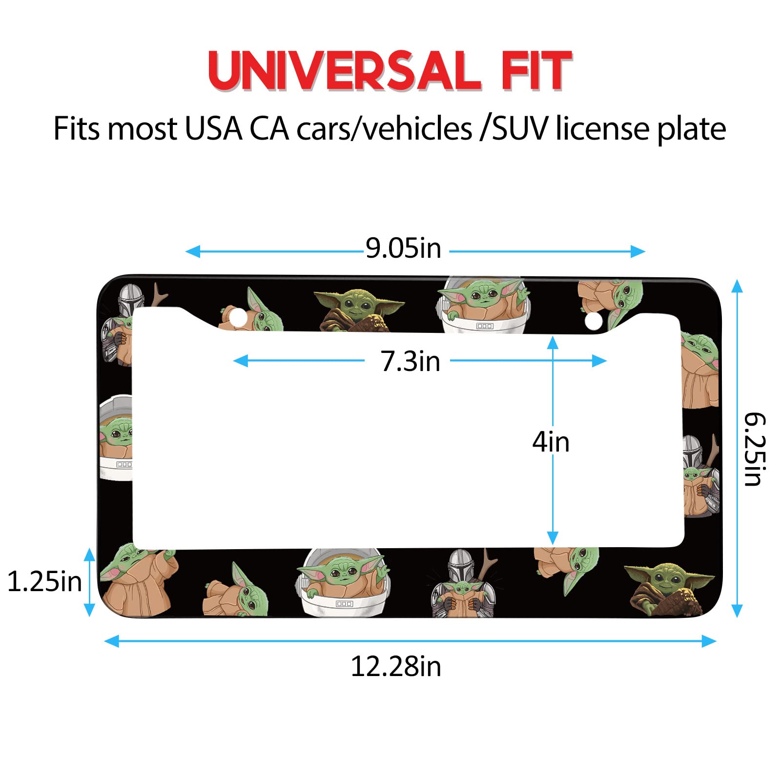 Akkya License Plate Frames For Women Men Car Plate Holder Cover Cute Funny Cartoon Child Metal Tag Frame Stainless Steel Car Acc