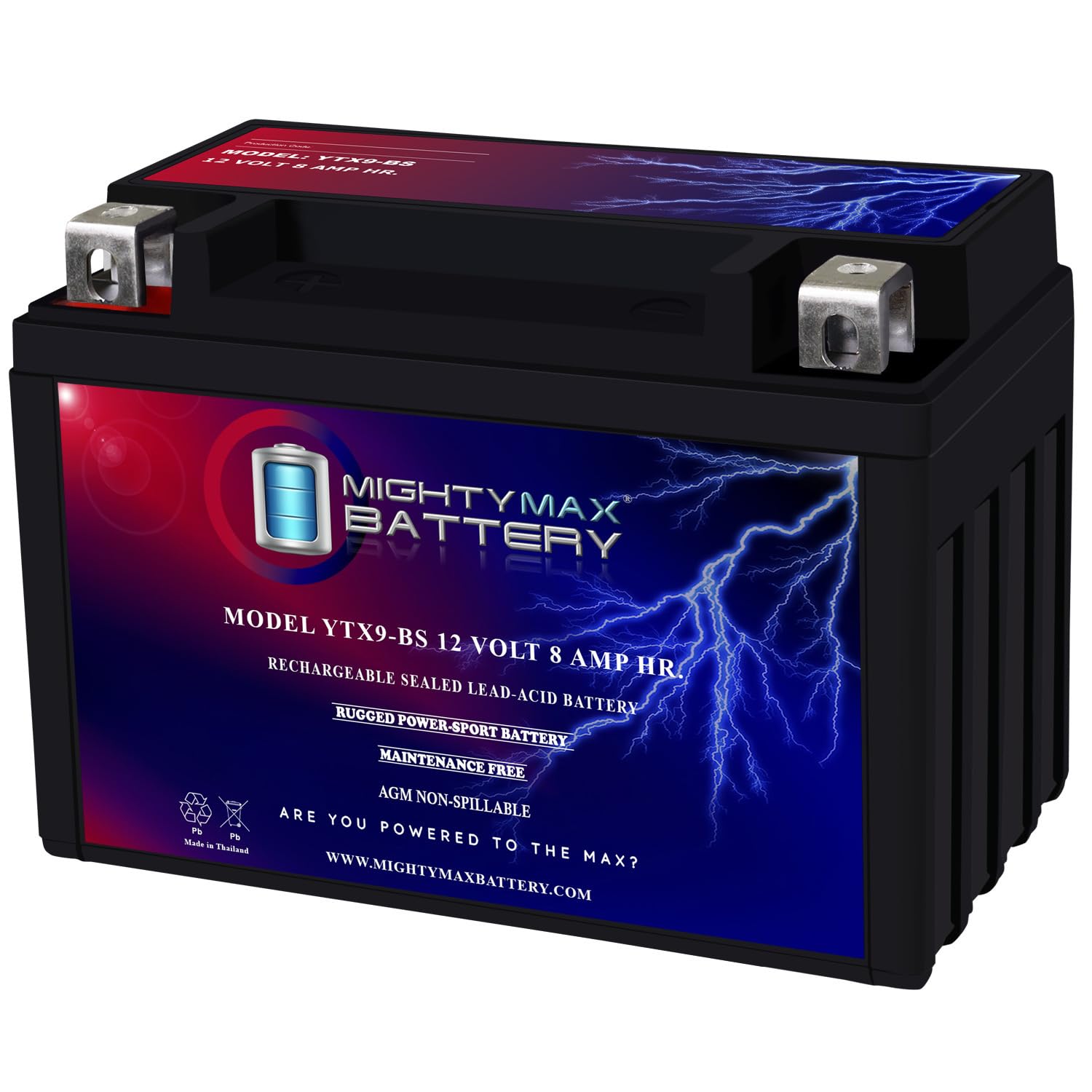 Mighty Max Battery Ytx9-Bs Replaces Honda Atv Trx300Ex Trx400Ex 300Ex 400Ex Cbr900R Rr