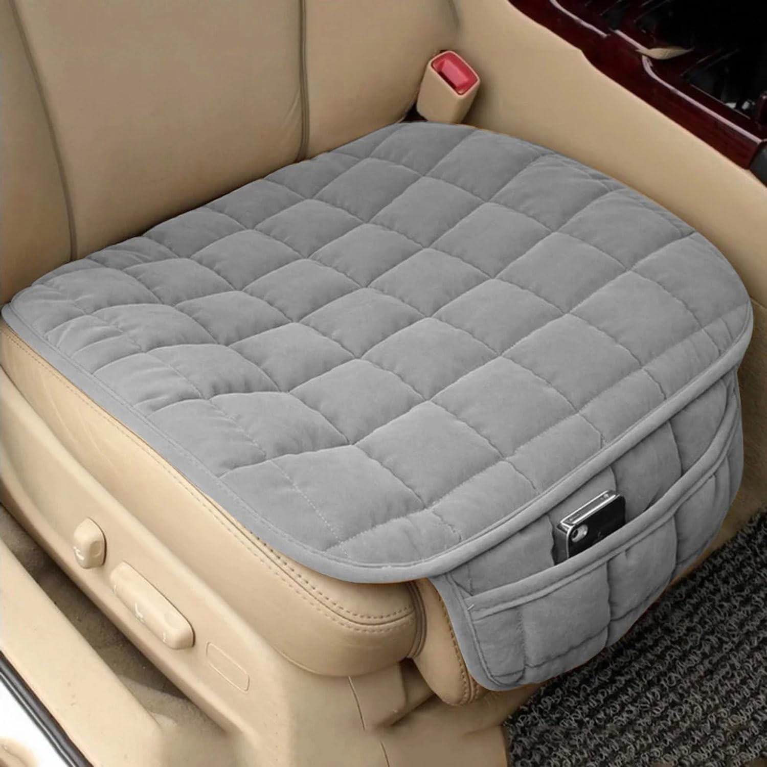 GLADOO ENTERPRISE Comfortable UltraSoft Memory Foam Car Seat Cushion Cover with NonSlip Grip and Storage Pouch  Universal Fi