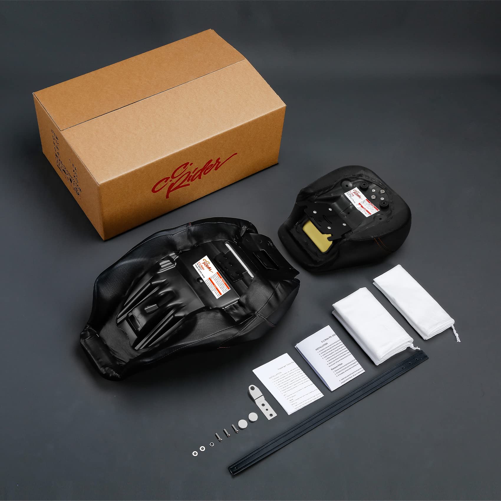 Two-Up Front Rear Driver Passenger Seat Detachable Driver & Passenger Motorcycle Seat Fit For Harley Touring Street Glide Road King 2009-2023 Road Glide 2015-2023