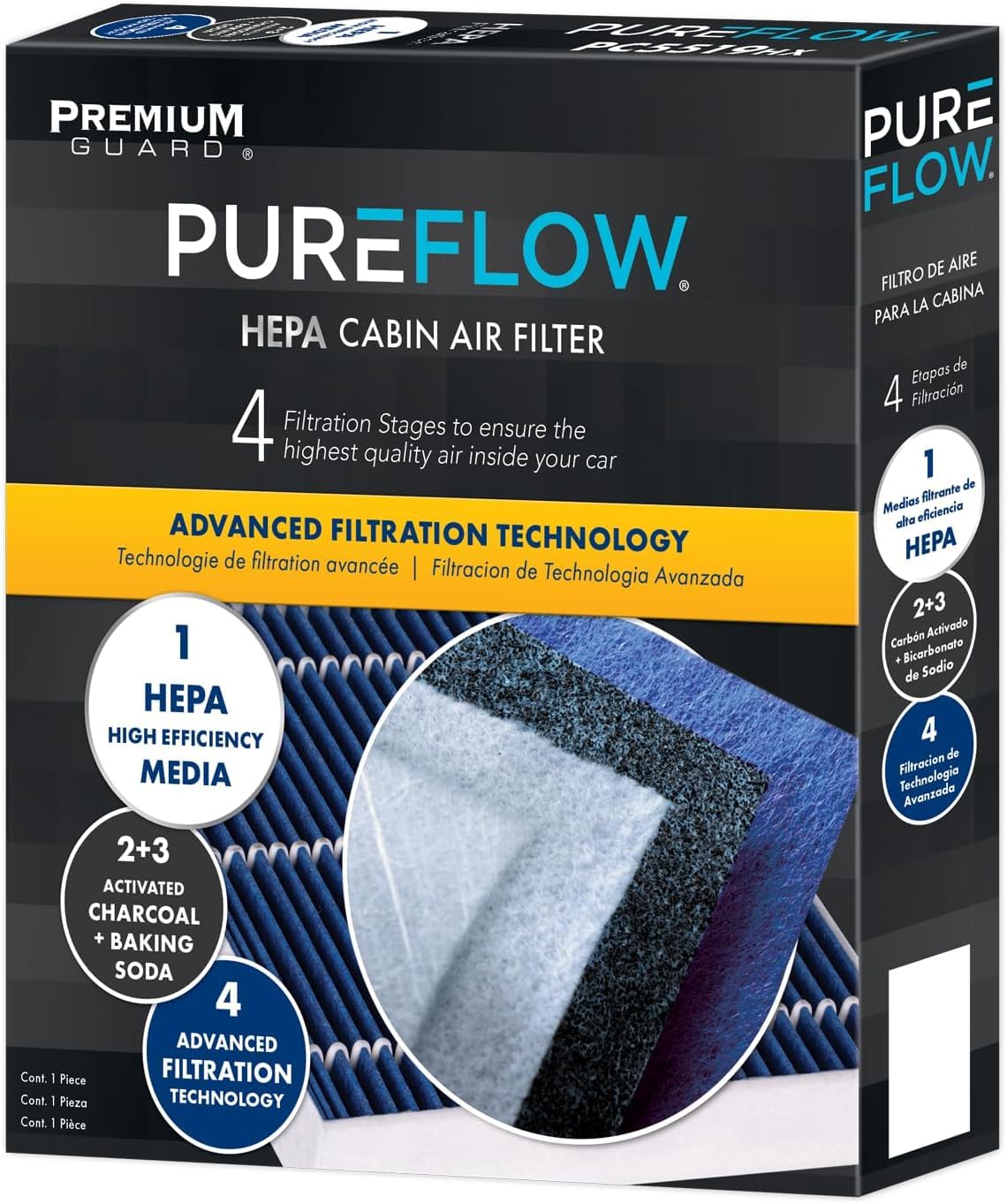 Pureflow Hepa Cabin Air Filter Pc4313Hx | Fits 2011-2015 Ram 1500, 2007-2017 Jeep Patriot, 2011-2019 Dodge Journey, 2007-2017 Je