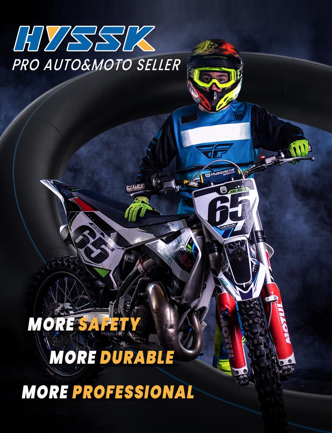 Premium Hyssk 2.75/3.00-21'' Motorcycle Inner Tube For 80/100-21,90/90-21,90/100-21 Dirt Pit Bike Front Tire