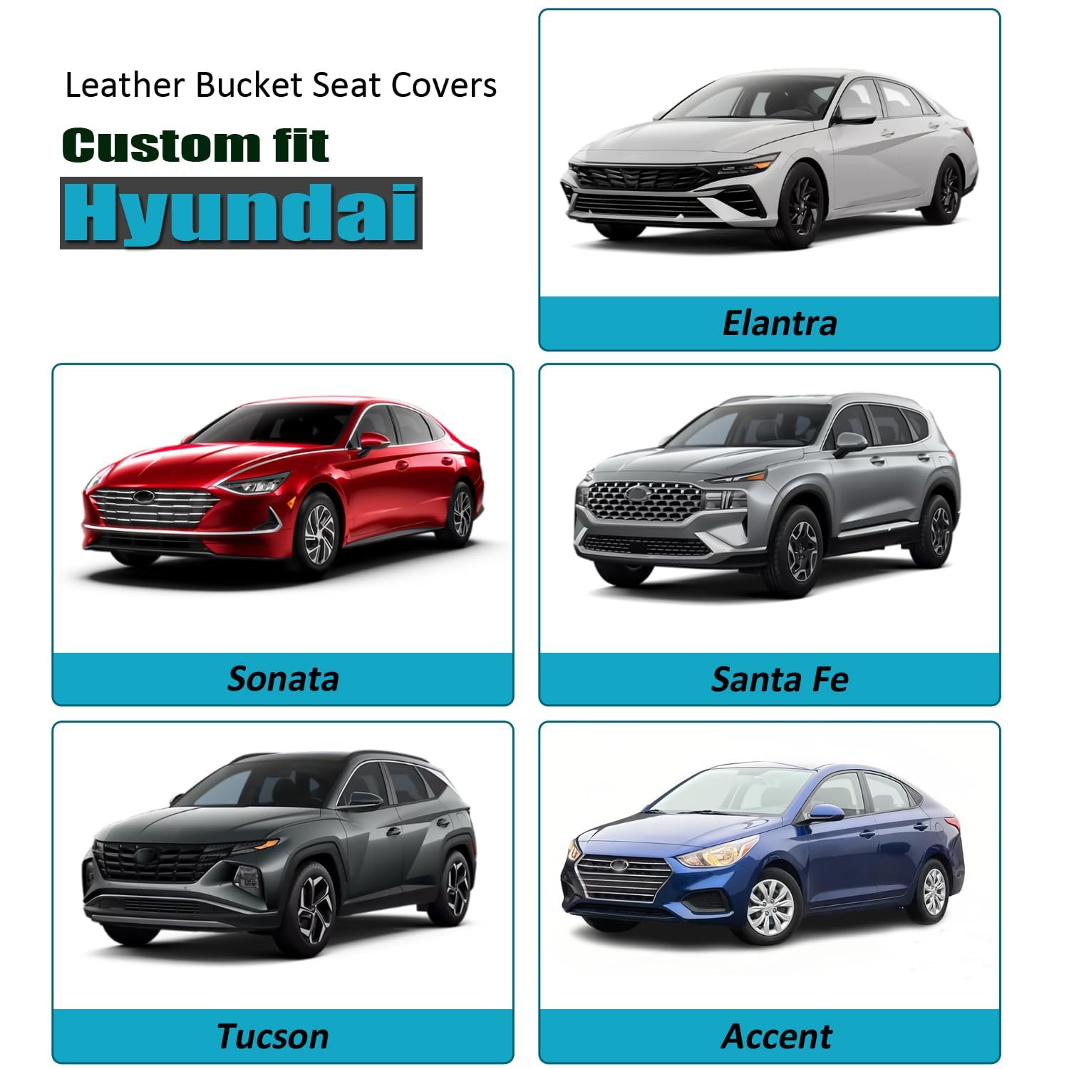 Giant Panda 2 Front Leather Car Seat Cover For Hyundai,3D Air Cool Mesh Thick Seat Covers Custom Fit Hyundai Sonata Elantra Sant