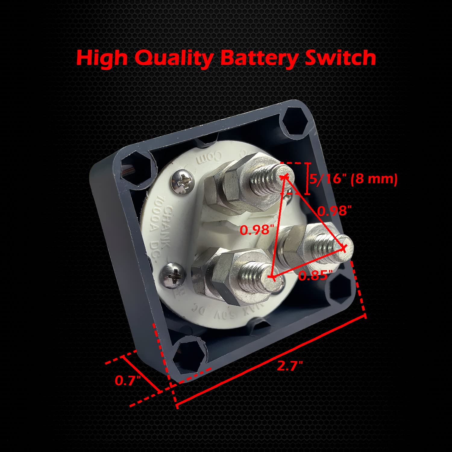 Ampper Panel Mounted 1-2-Both-Off Battery Disconnect Switch, 12-48 V Battery Master Cut Shut Off Isolator Switch For Car, Rv, Bo