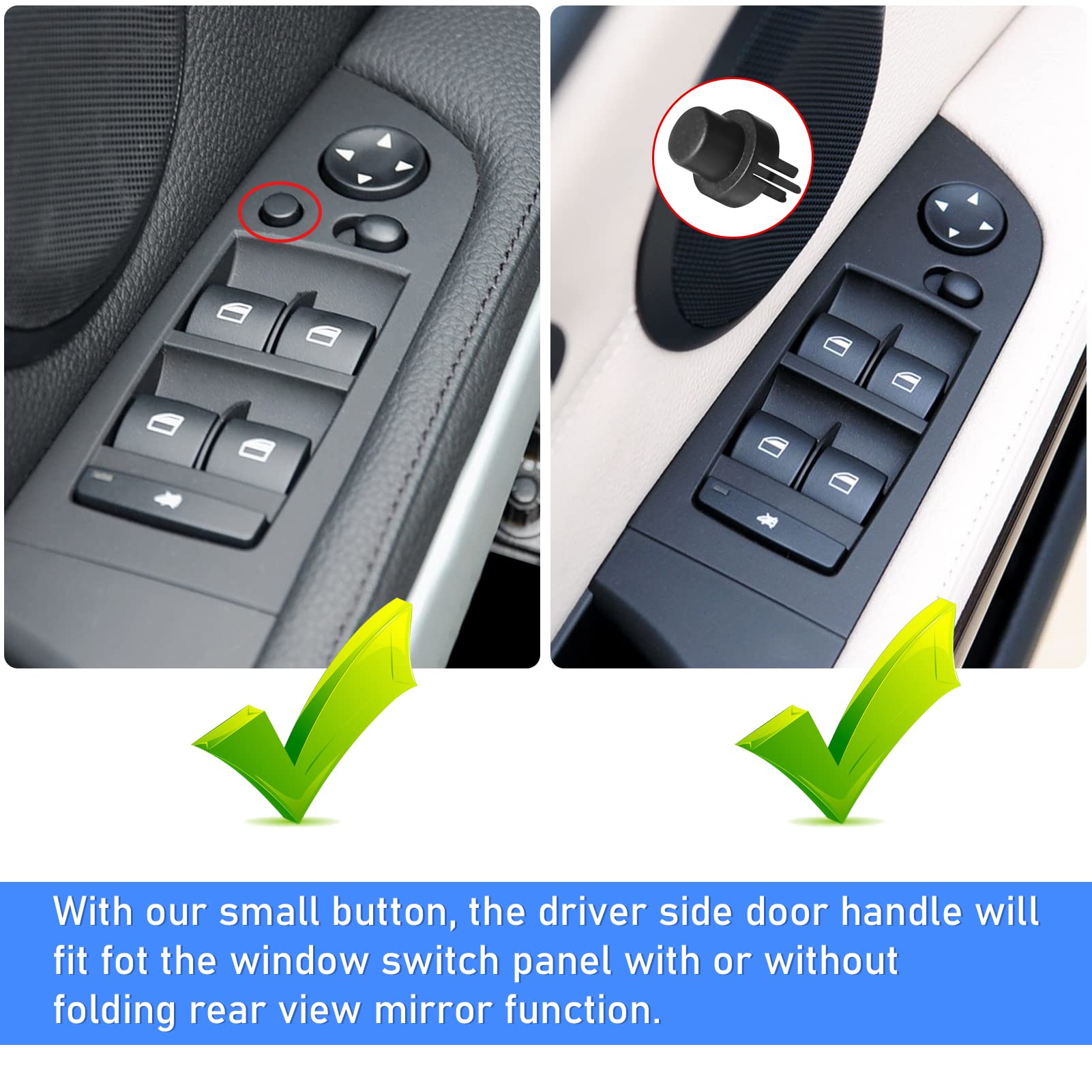 Jaronx Driver Side Door Handle for BMW 3 Series E90/E91 (2008-2011) - 13.98 Inch, Left Driver, Window Switch Panel Cover