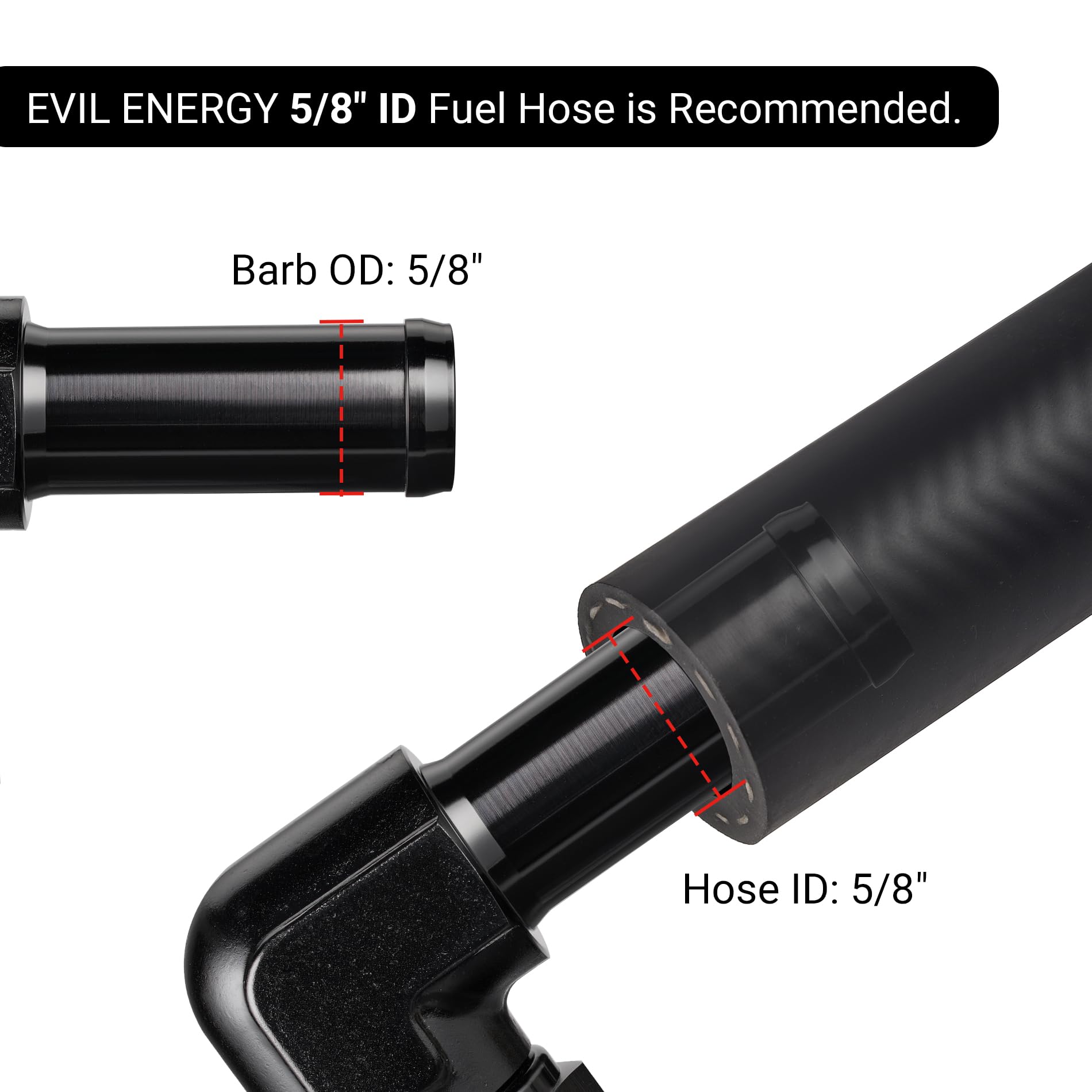 Evil Energy 10An Female To 5/8'' Barb Hose Fitting 90 Degree Swivel