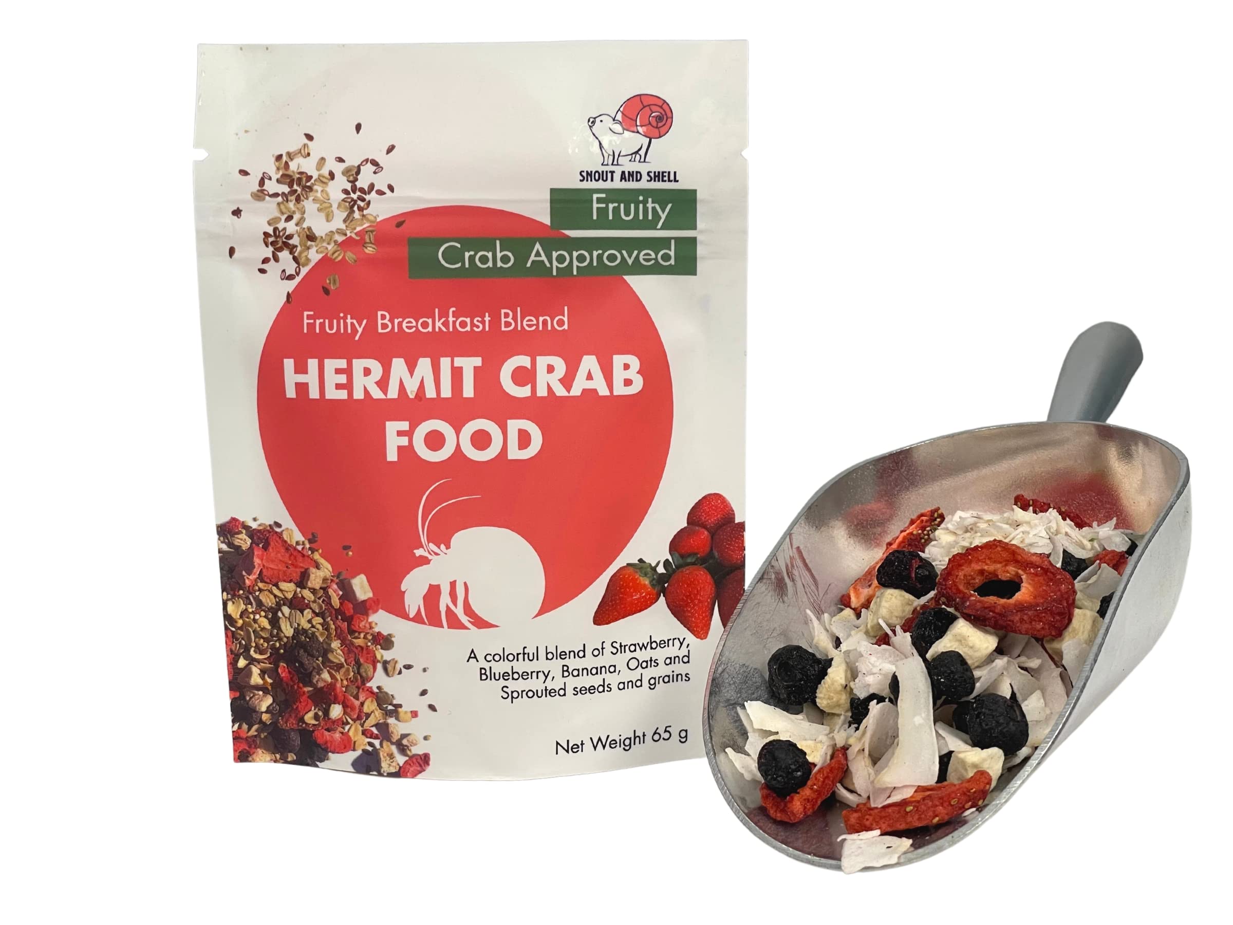 Snout And Shell Berry Hibiscus Hermit Crab Dry Food - High Protein  Nutrient Blend Diet Of Rolled Oats, Blueberries, Strawberry,