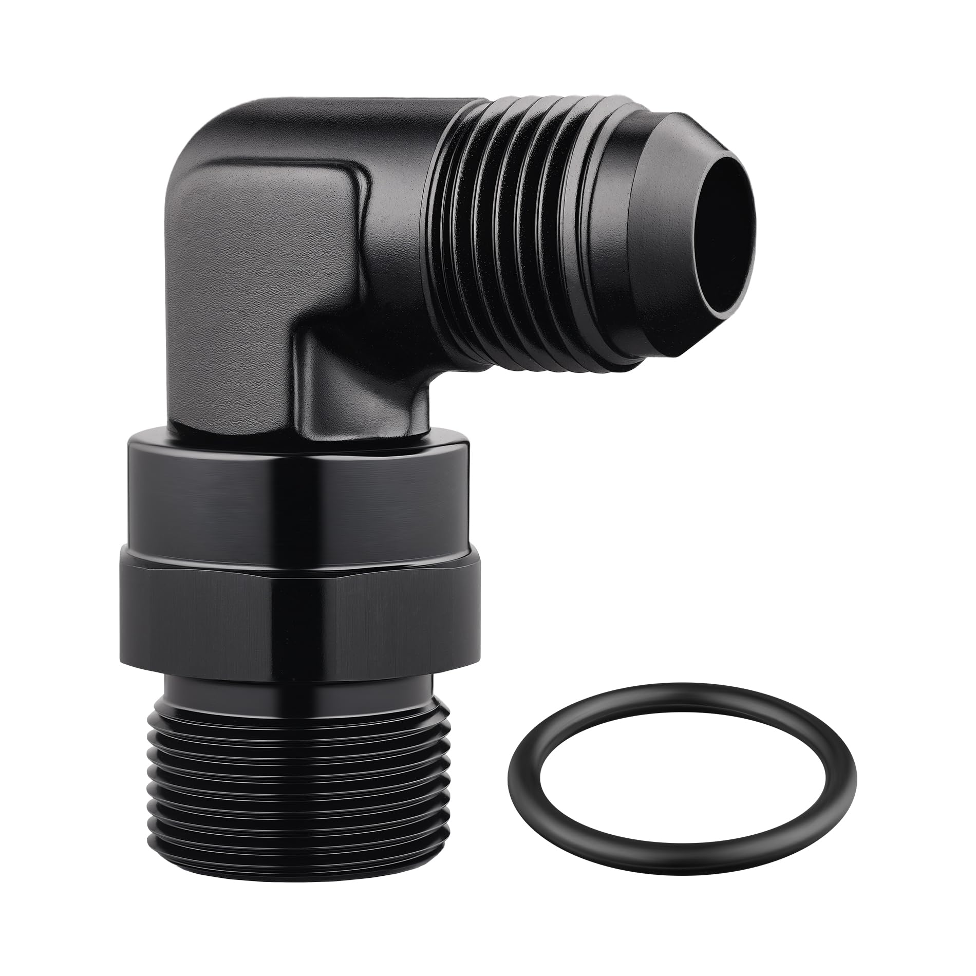 EVIL ENERGY 8AN Flare to 7/8 * 20 ORB Male Swivel Adapter Fitting 90 Degree Black 1PC