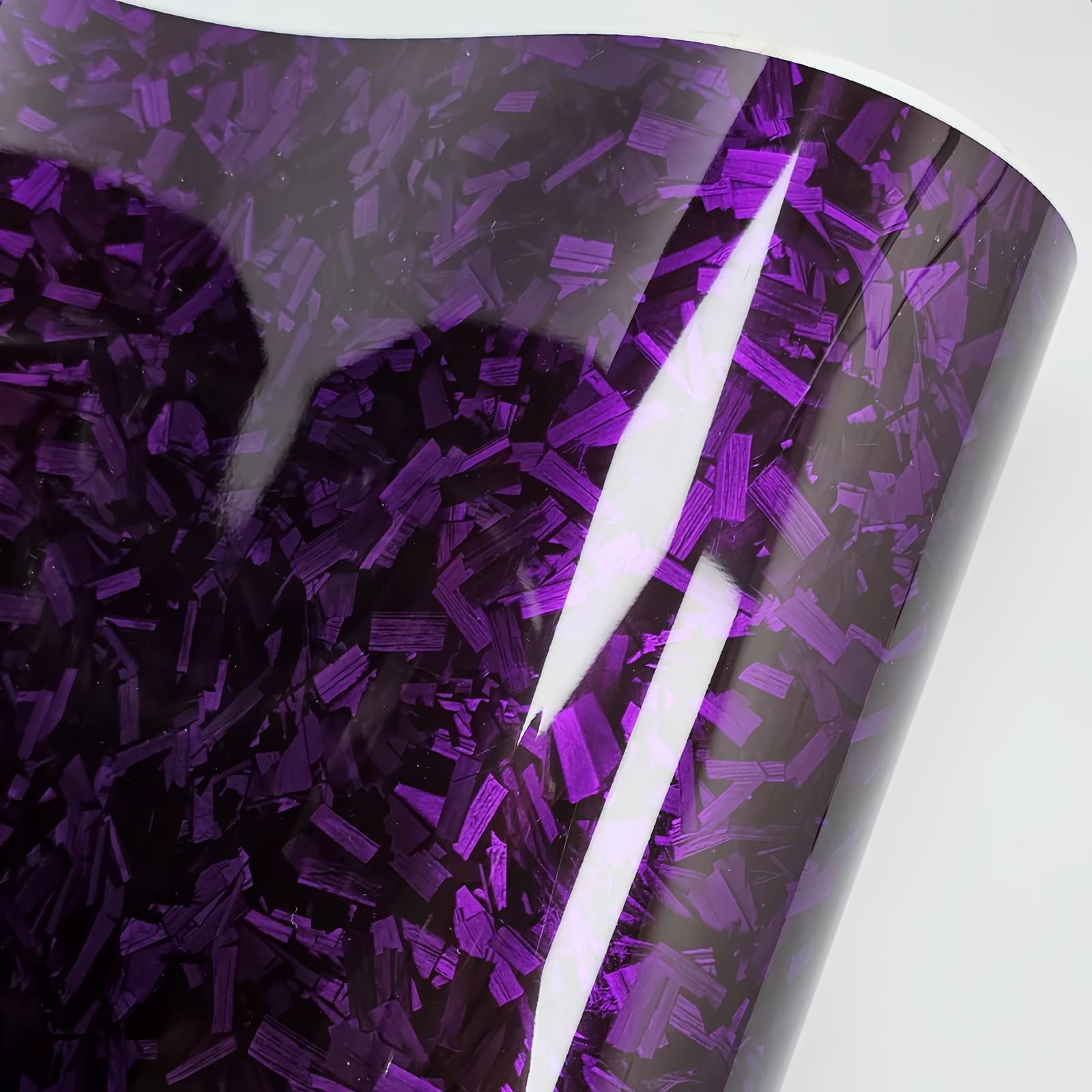 LZLRUN Vinyl Wrap Roll - Air Release Black Carbon Fiber Sticker Sheet, 1.65ft x 3.5ft, Self Adhesive, Purple, Model VINYL-F1