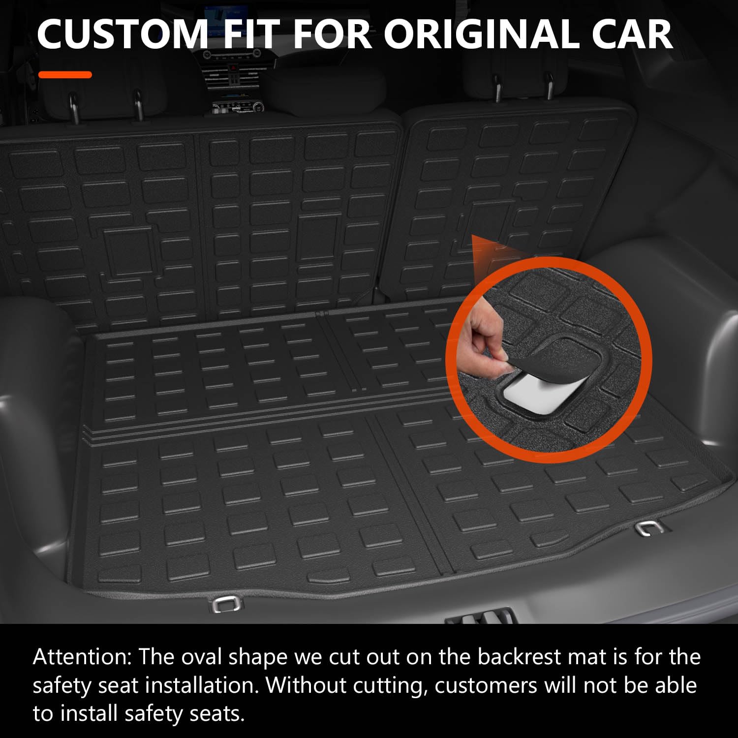 powoq Cargo Liner for 2020-2025 Ford Escape - TPE Trunk Mat & Backrest Mat, All Season Protection, Model FORDE01