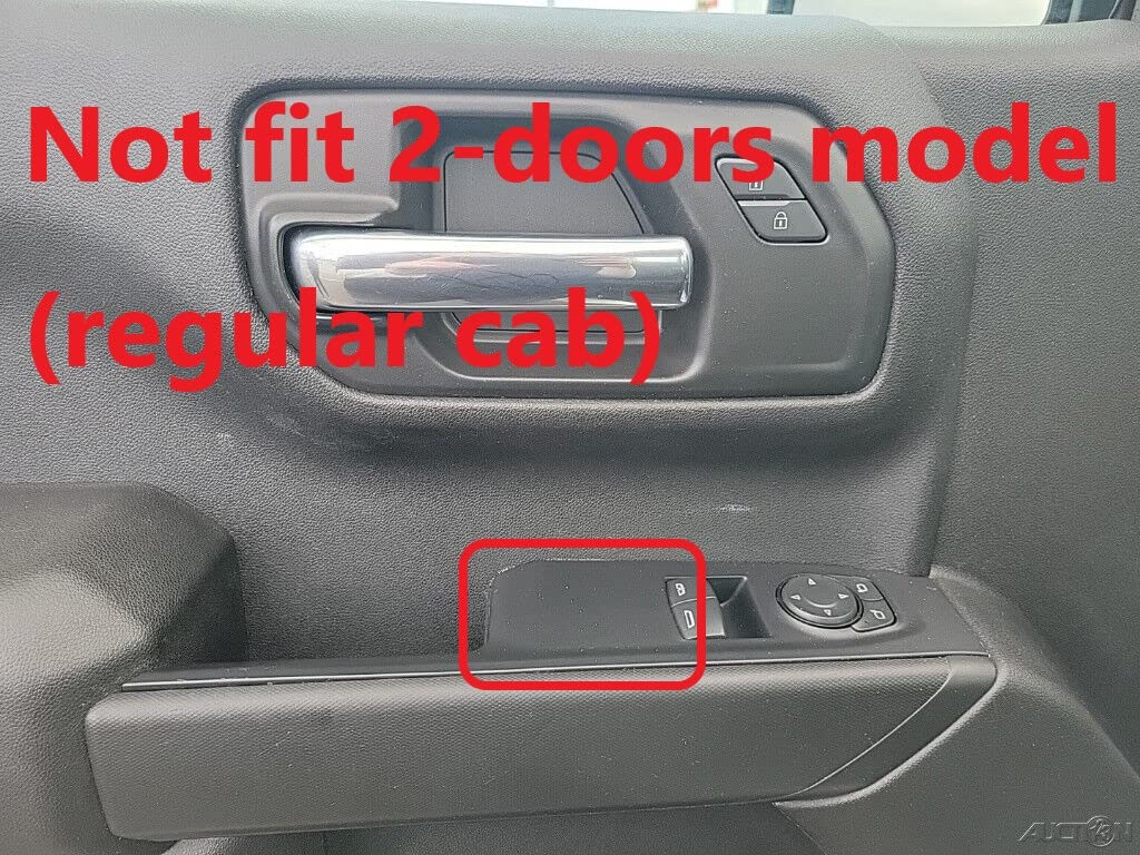 Fewshaw Carbon Fiber Window Lift Switch Panel Cover Trim For 2019-2021 Chevy Silverado 1500/Gmc Sierra 1500 2020-2023 Sierra/Silverado 2500 3500 Hd (Front Door(Not Fit Regular Cab)), 22Jb-Cs19-003-R