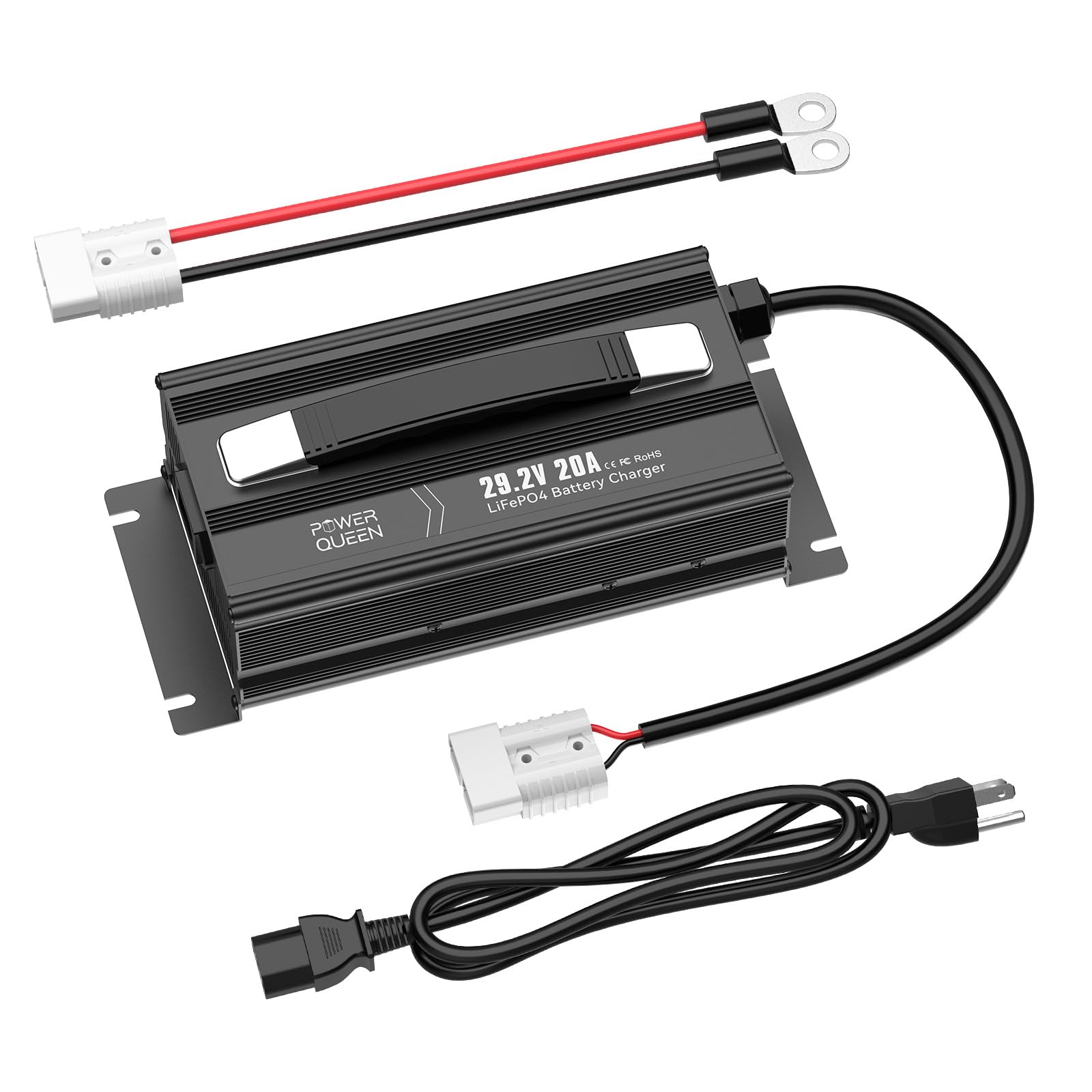 Power Queen 29.2V 20Amp Lithium Lifepo4 Battery Charger Smart Lithium Iron Phosphate Battery Maintainer Fully Automatic Recharge