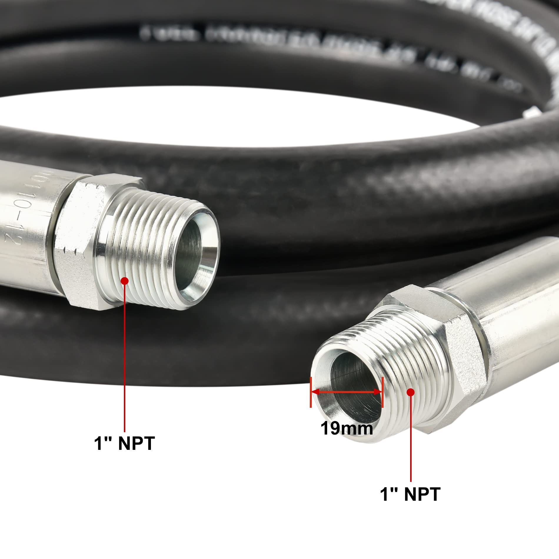 Evil Energy 1'' Fuel Transfer Hose 10Ft,Farm Fuel Hose For Dispensing Diesel Gasoline Kerosene Biodiesel