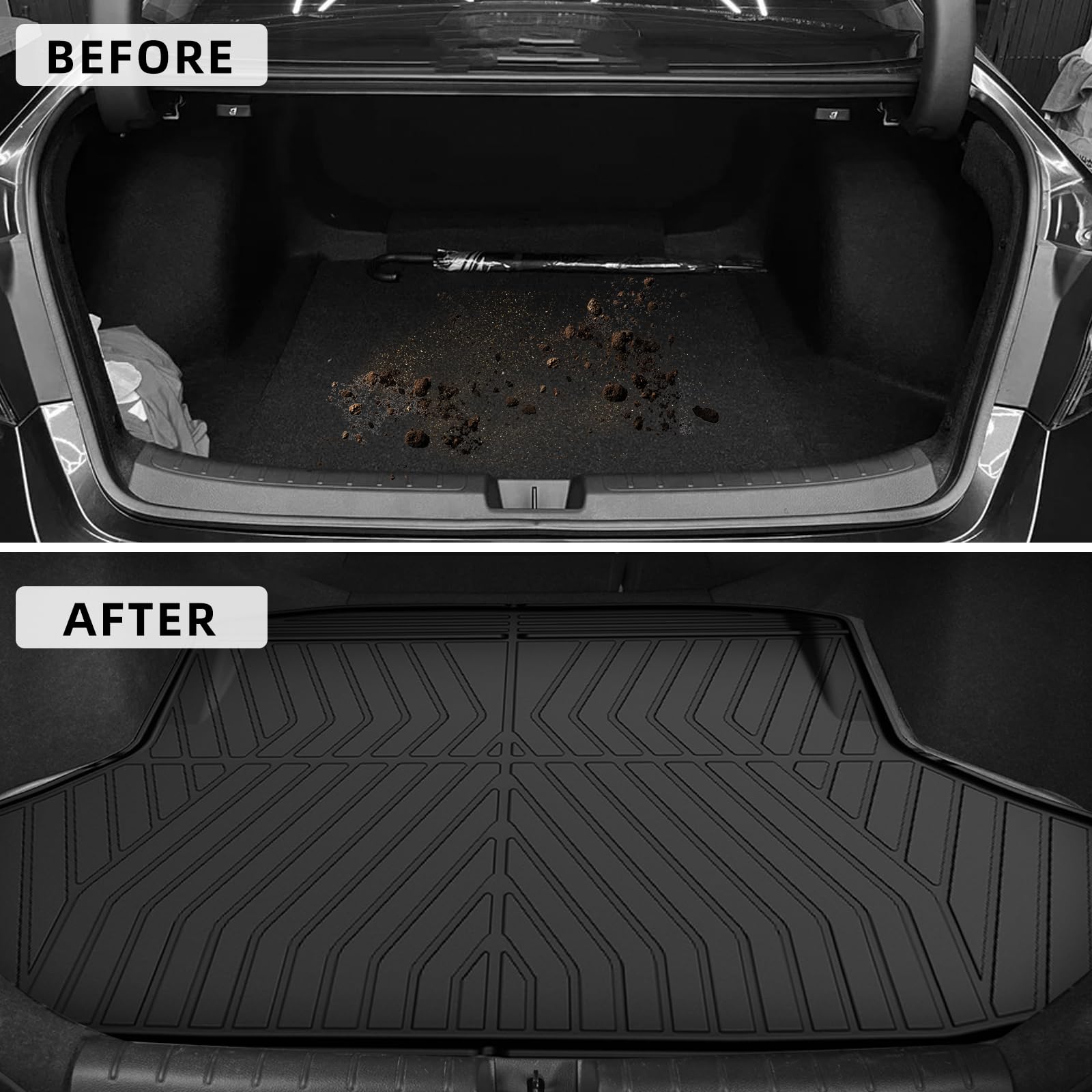 Fit for 2025 2024 2023 2022 Honda Civic Sedan Si Floor Mats & Cargo Liner: All Weather Protection TPE Car Floor Liners with Trun