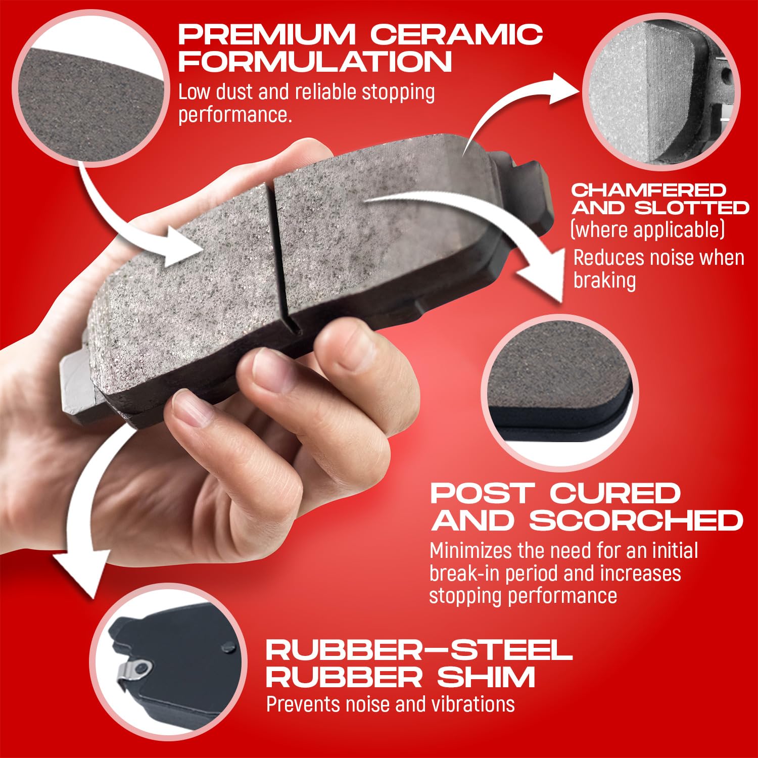 R1 Concepts Front And Rear Brakes And Rotors| Front And Rear Ceramic Brake Pads And Rotors Kit| Fits 2009-2021 Nissan Maxima