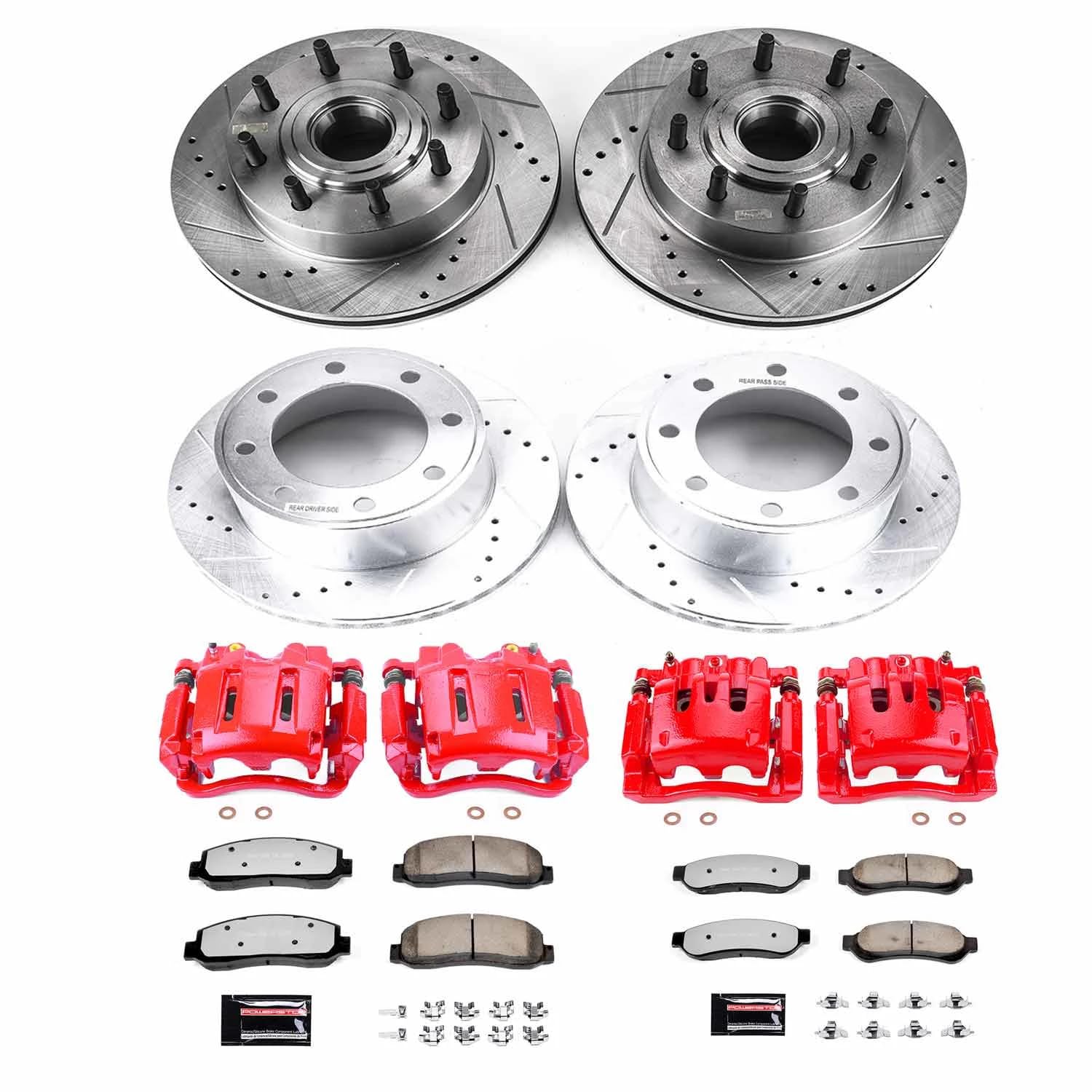 Power Stop KC5490-36 Rear Z36 Truck and Tow Brake Kit with Brake Rotors and Brake Pads with Calipers For 2006-2008 Ram 1500 [Meg