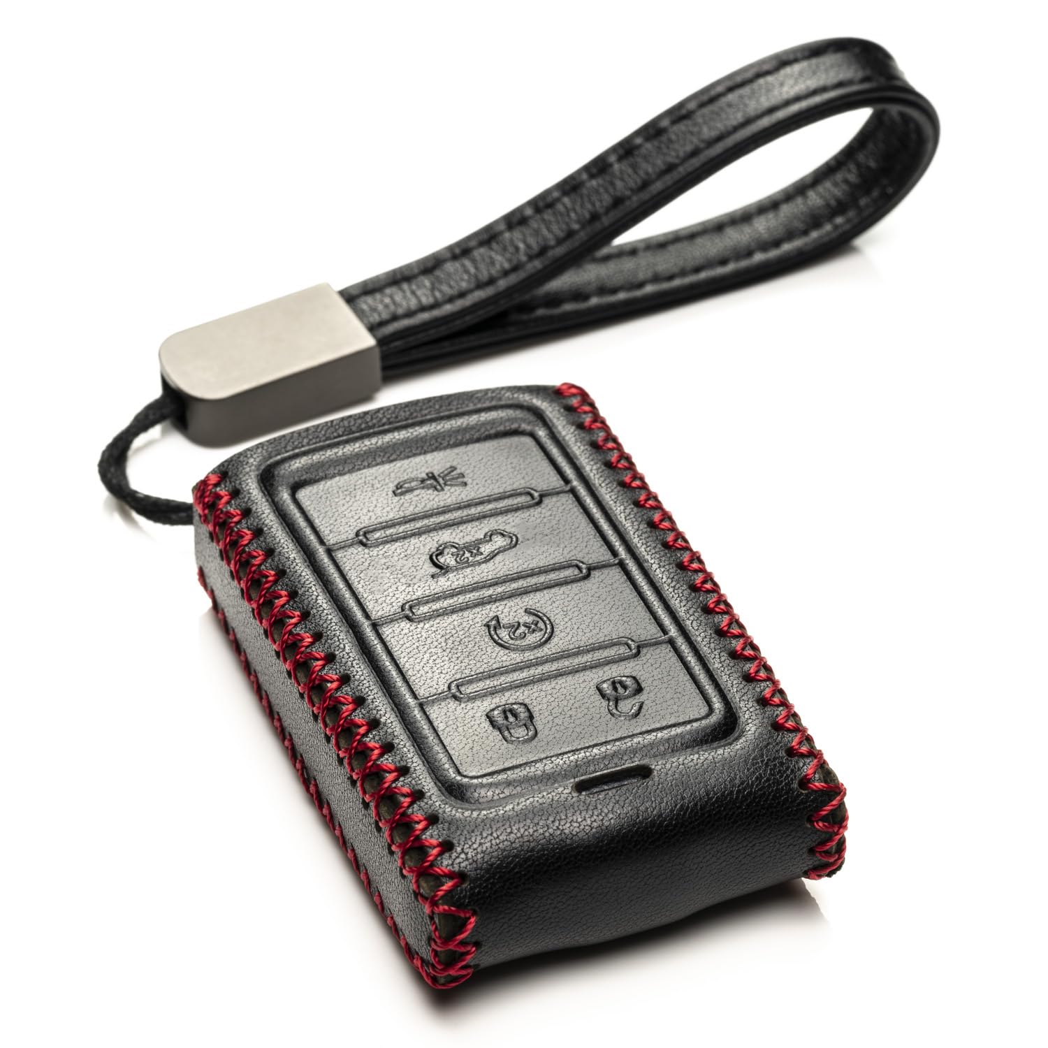 Vitodeco Genuine Leather Smart Key Fob Case - Compatible With Jeep Wagoneer, Grand Wagoneer, Grand Cherokee 2022-2025 (New 5-But