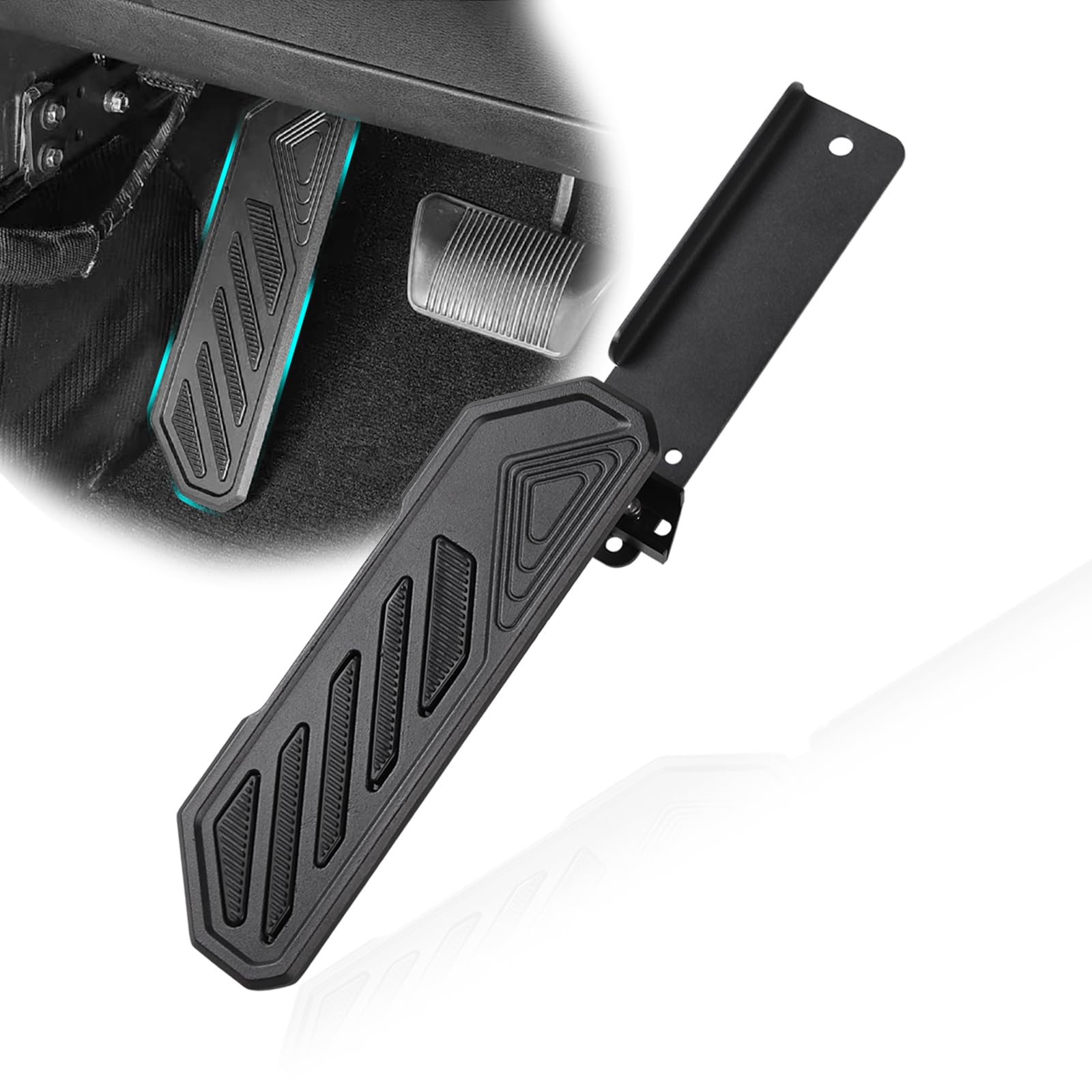 Phamyor Aluminum Anti-Slip Dead Pedal Driver Foot Rest Pad Fit for 2018-2024 Jeep Wrangler JL JLU 4XE & Jeep Gladiator JT, Adjus