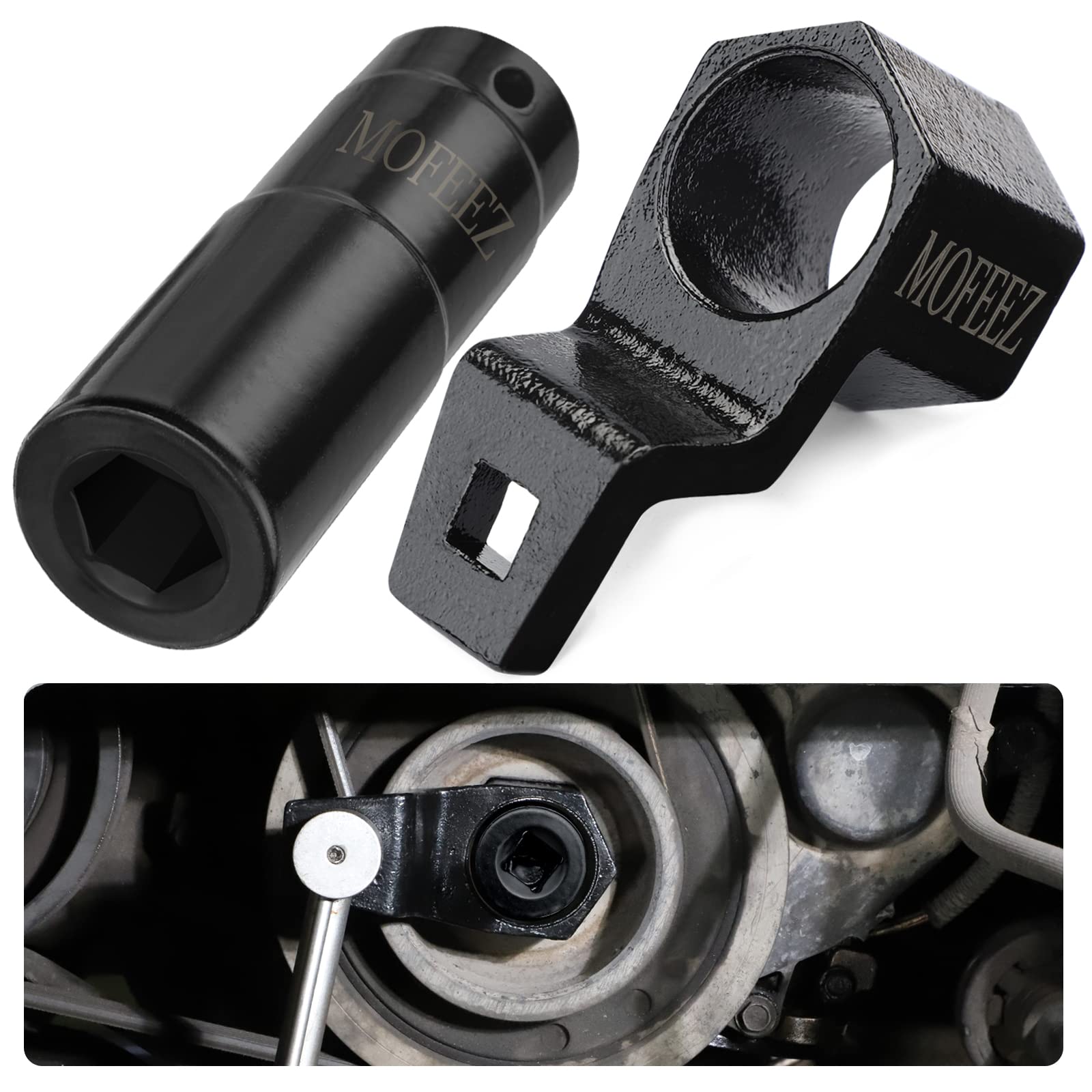 Mofeez 19 Mm Harmonic Balancer Socket And 50Mm Crankshaft Crank Pulley Wrench Holder Tool Compatible With Honda And Acura Engines