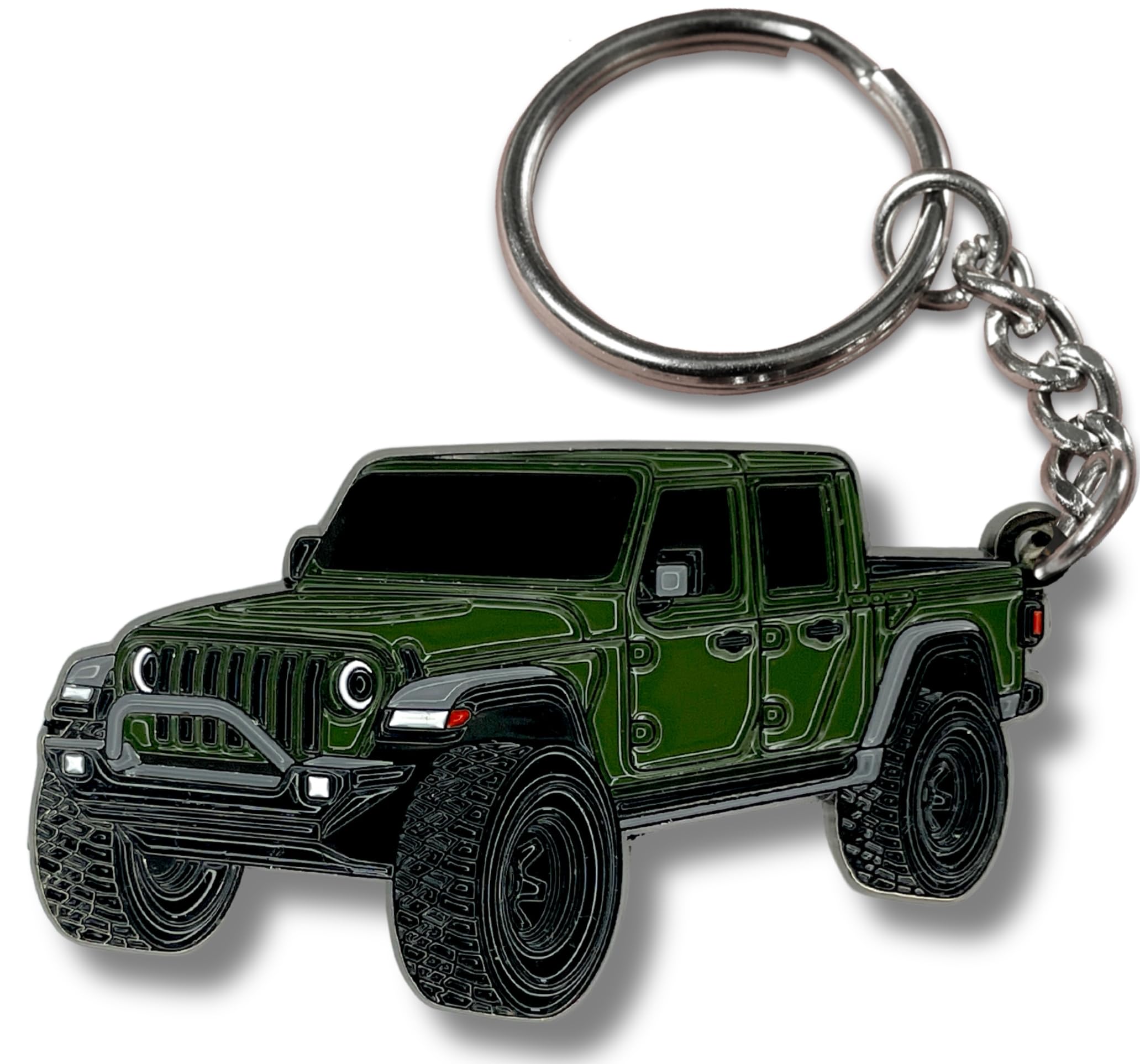 FOUR WHEEL BEAST Jeep Gladiator Keychain - Officially Licensed Jeep Accessories Key Chain Fob Cover Mods 2020-2024 (Green)